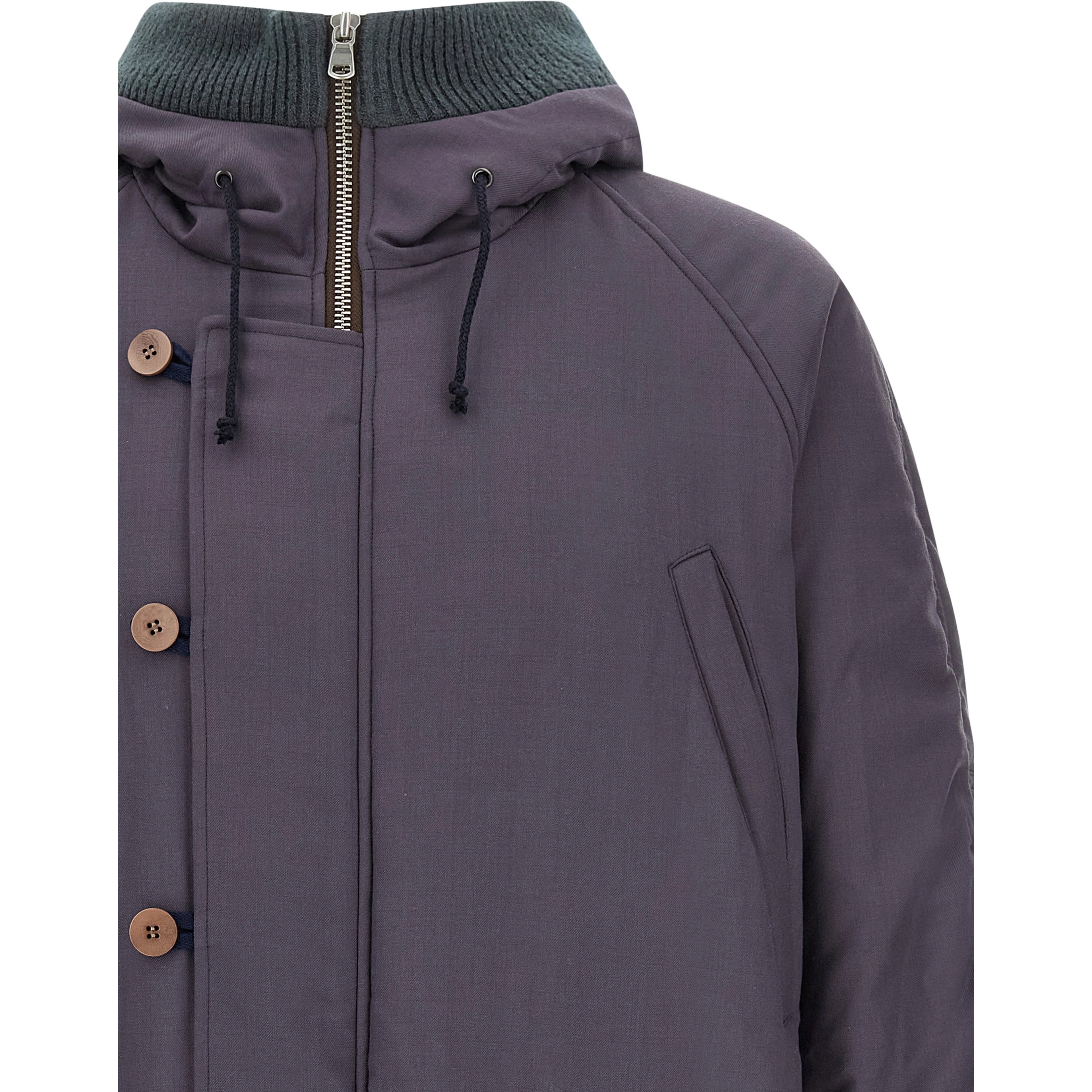 Purple Virgin Wool Parka