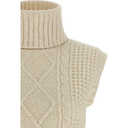 White Merino Wool Sleeveless Jacket