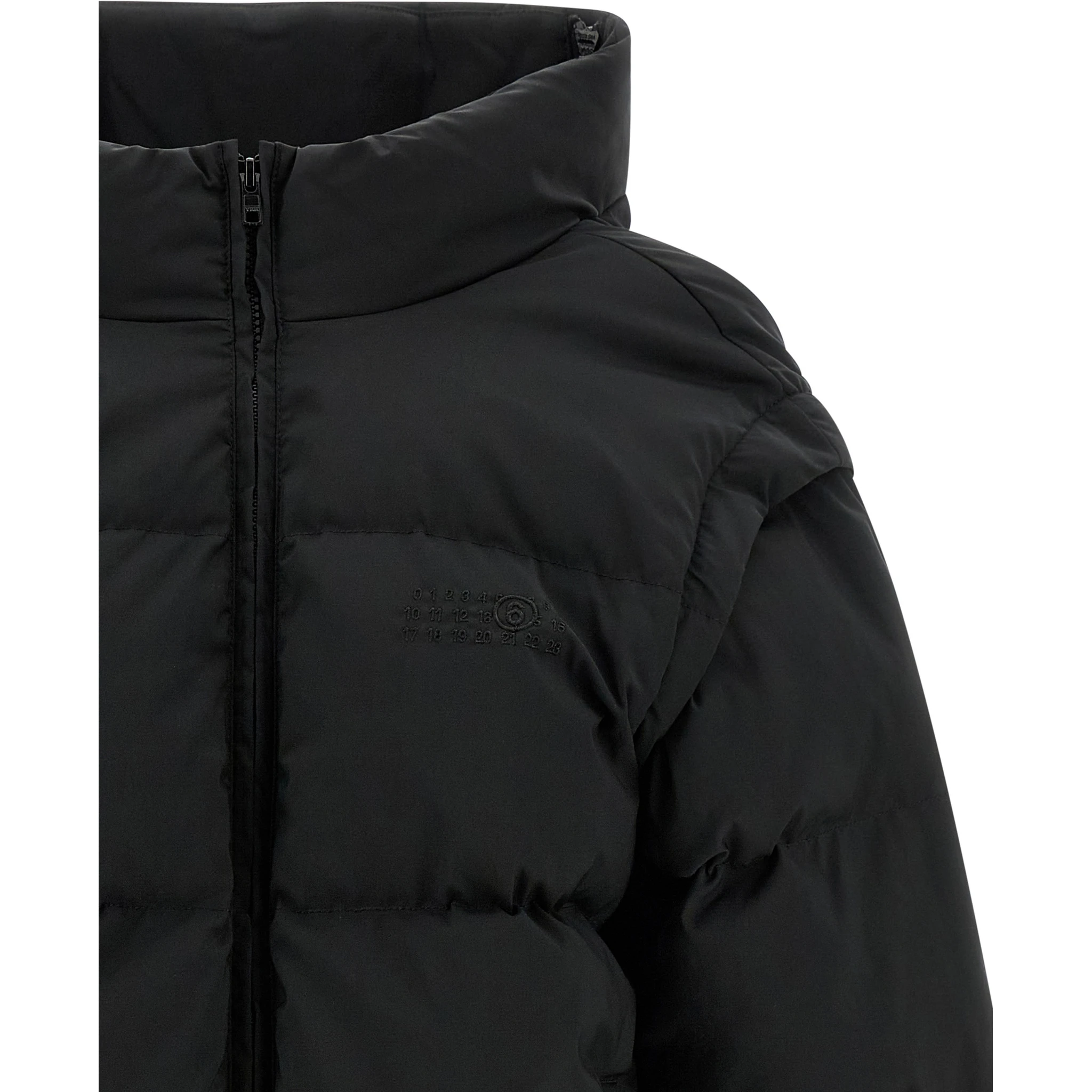 Black Polyester Full-Length Jacket
