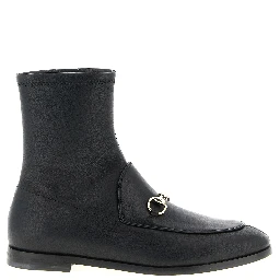 Black Lamb Leather Ankle Boots
