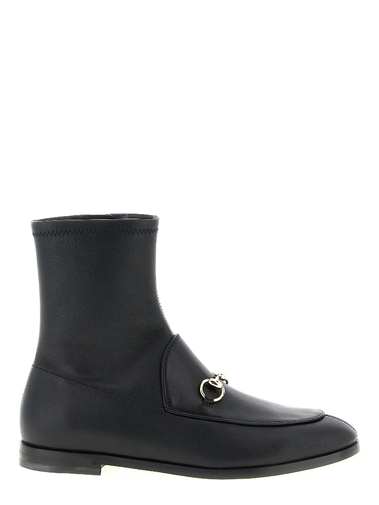 Black Lamb Leather Ankle Boots