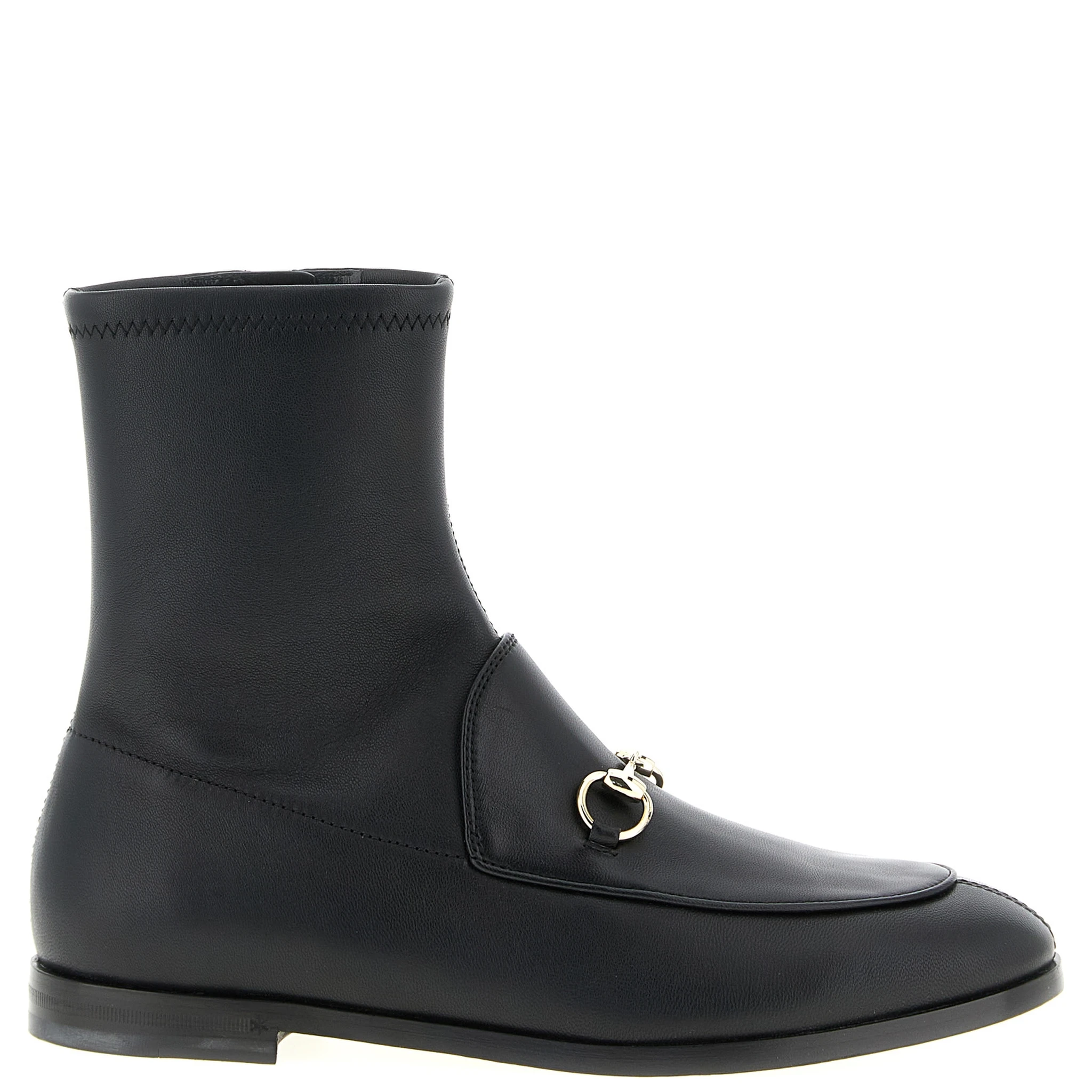 Black Lamb Leather Ankle Boots