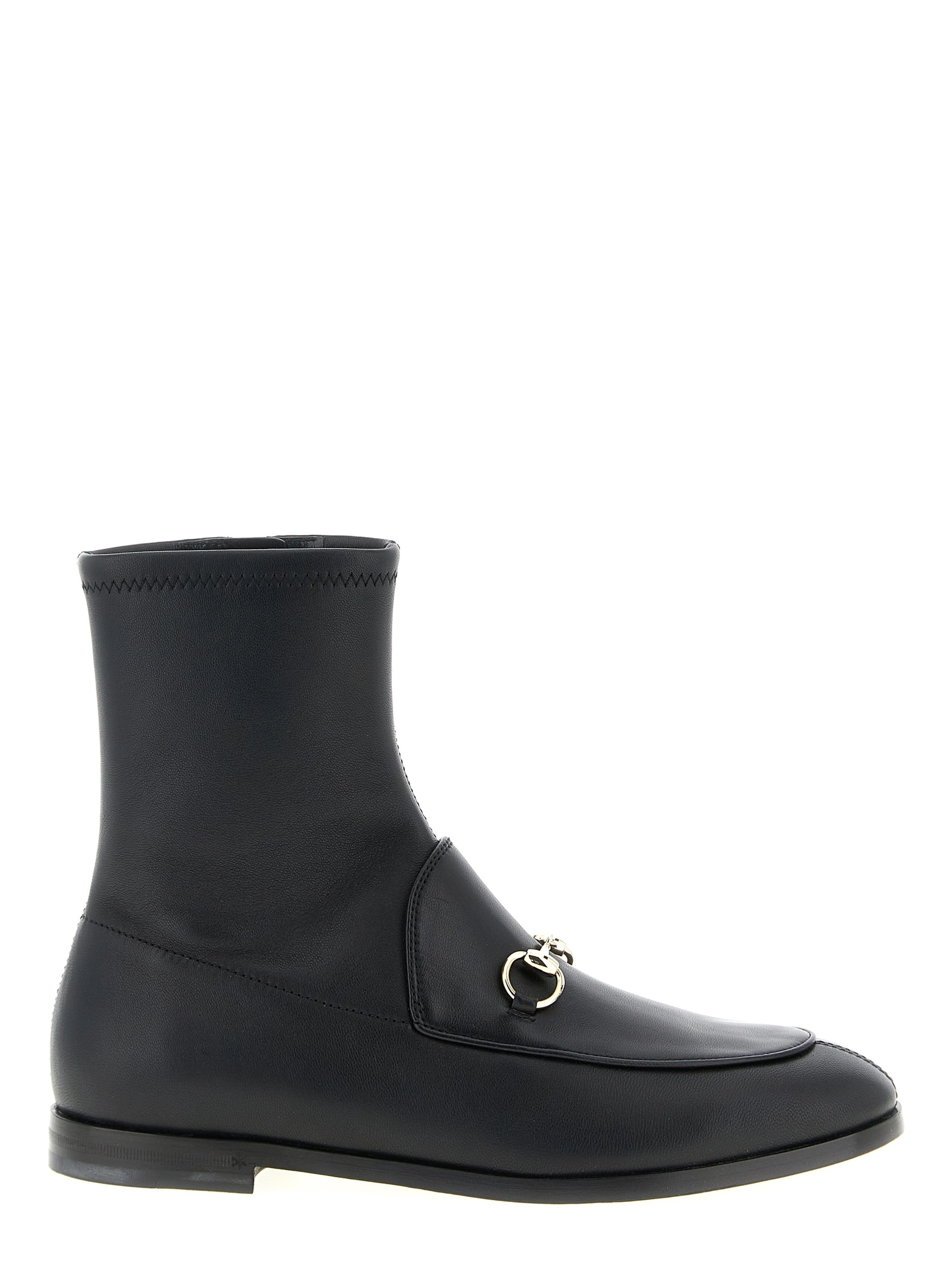 Black Lamb Leather Ankle Boots