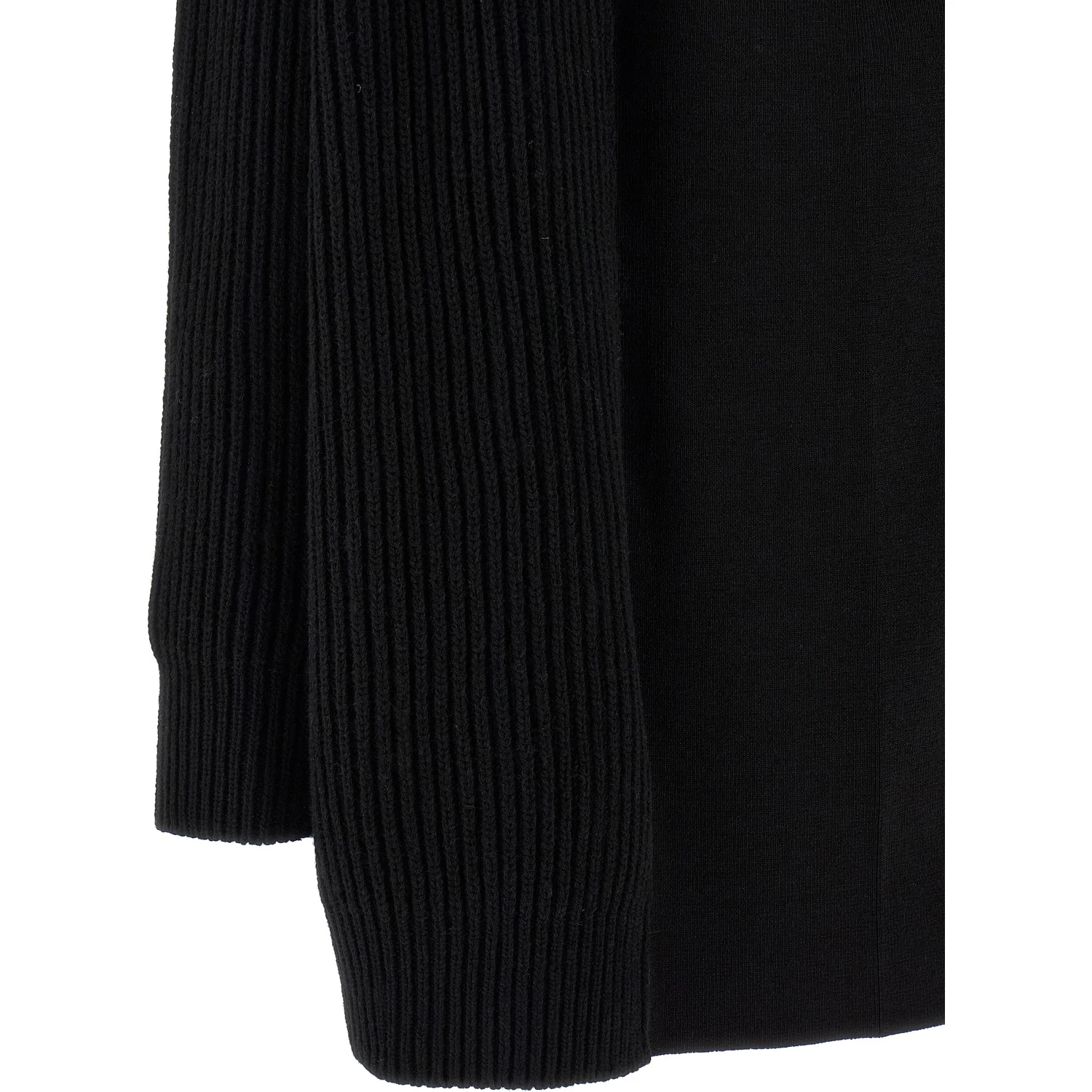 Black Wool Short Dress