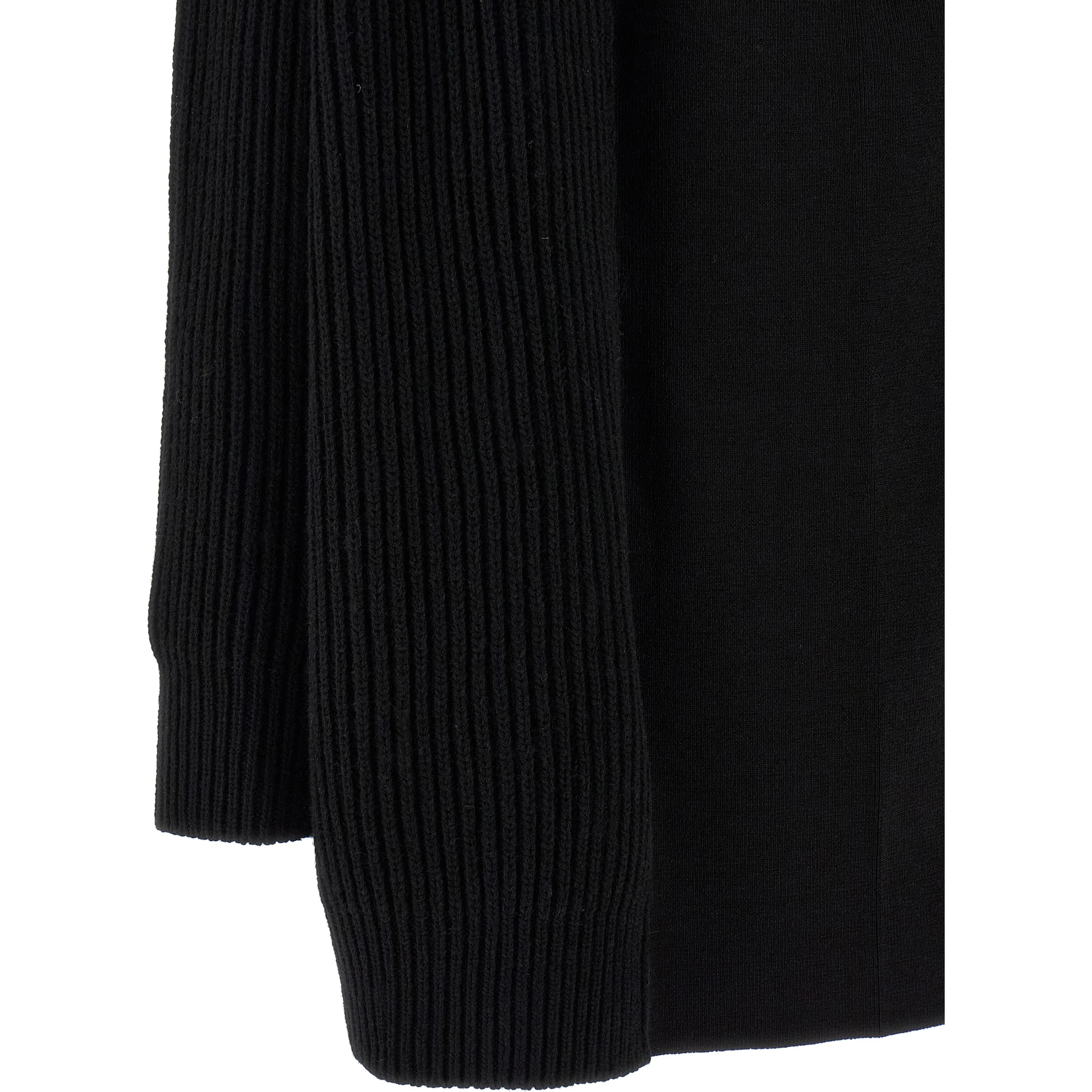 Black Wool Short Dress