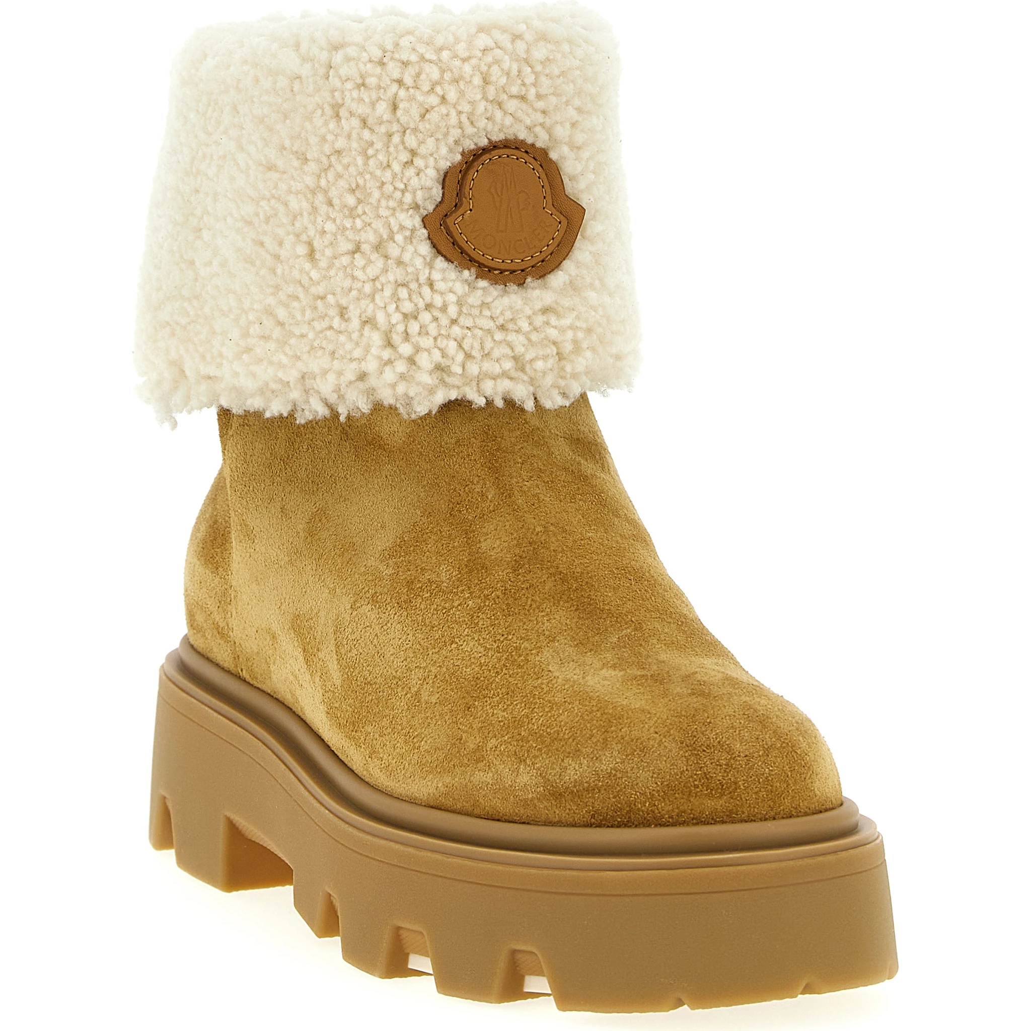 Beige Calfskin Ankle Boots