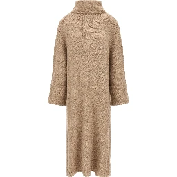Beige Alpaca Leather Midi Dress