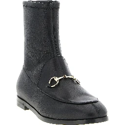 Black Lamb Leather Ankle Boots