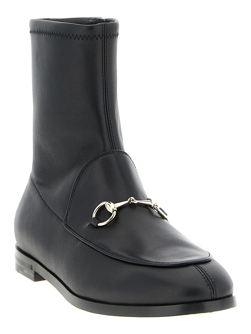 Black Lamb Leather Ankle Boots