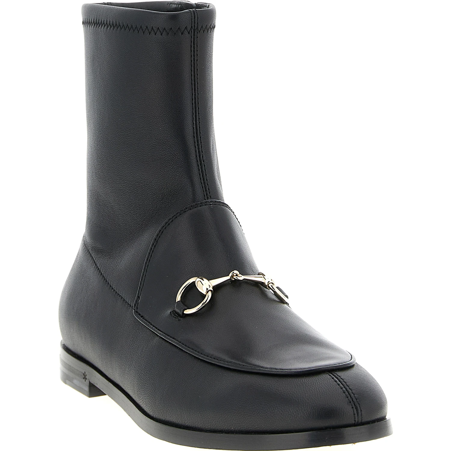 Black Lamb Leather Ankle Boots