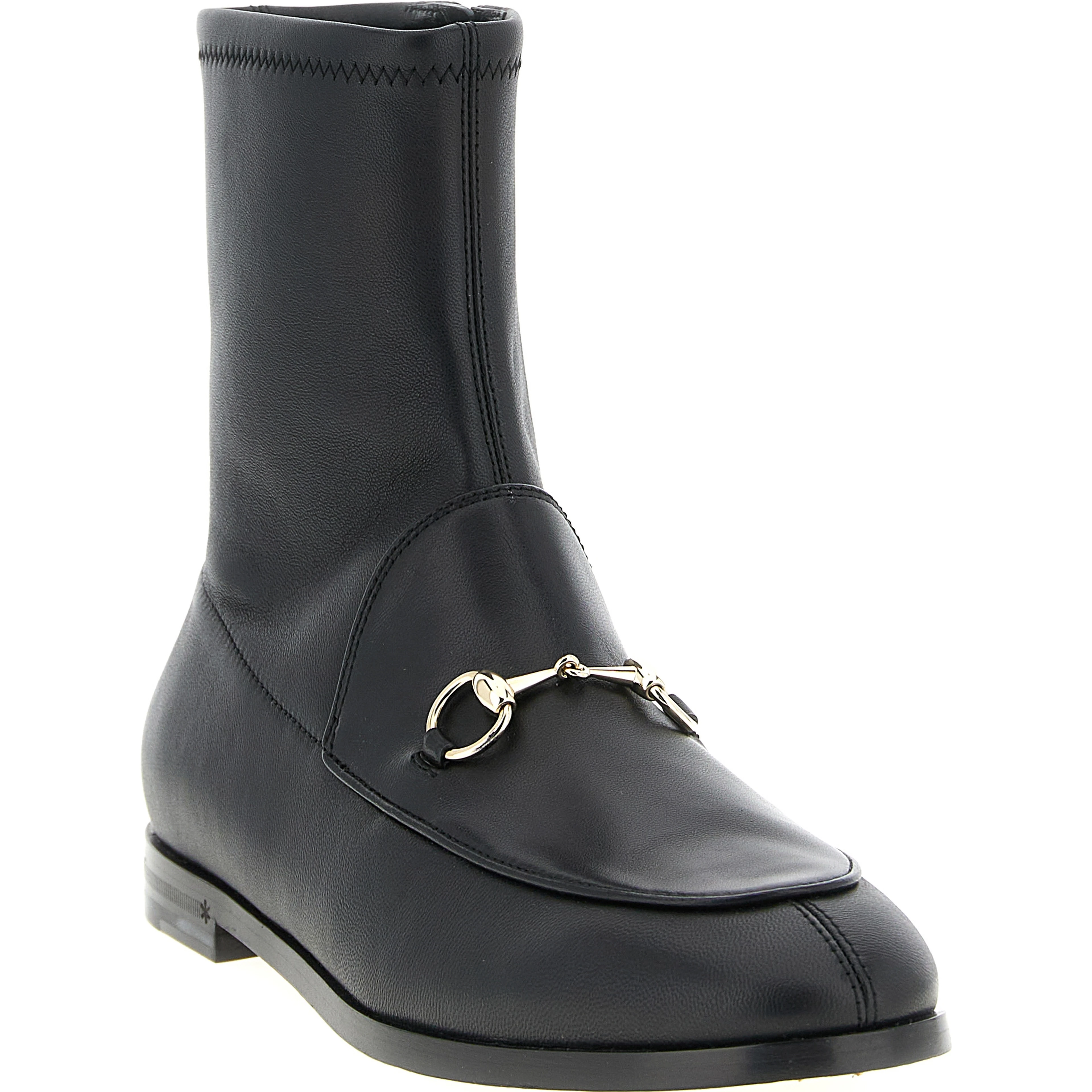 Black Lamb Leather Ankle Boots