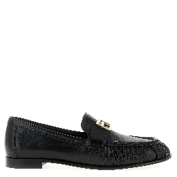 Black Lamb Leather Slip-On Loafers