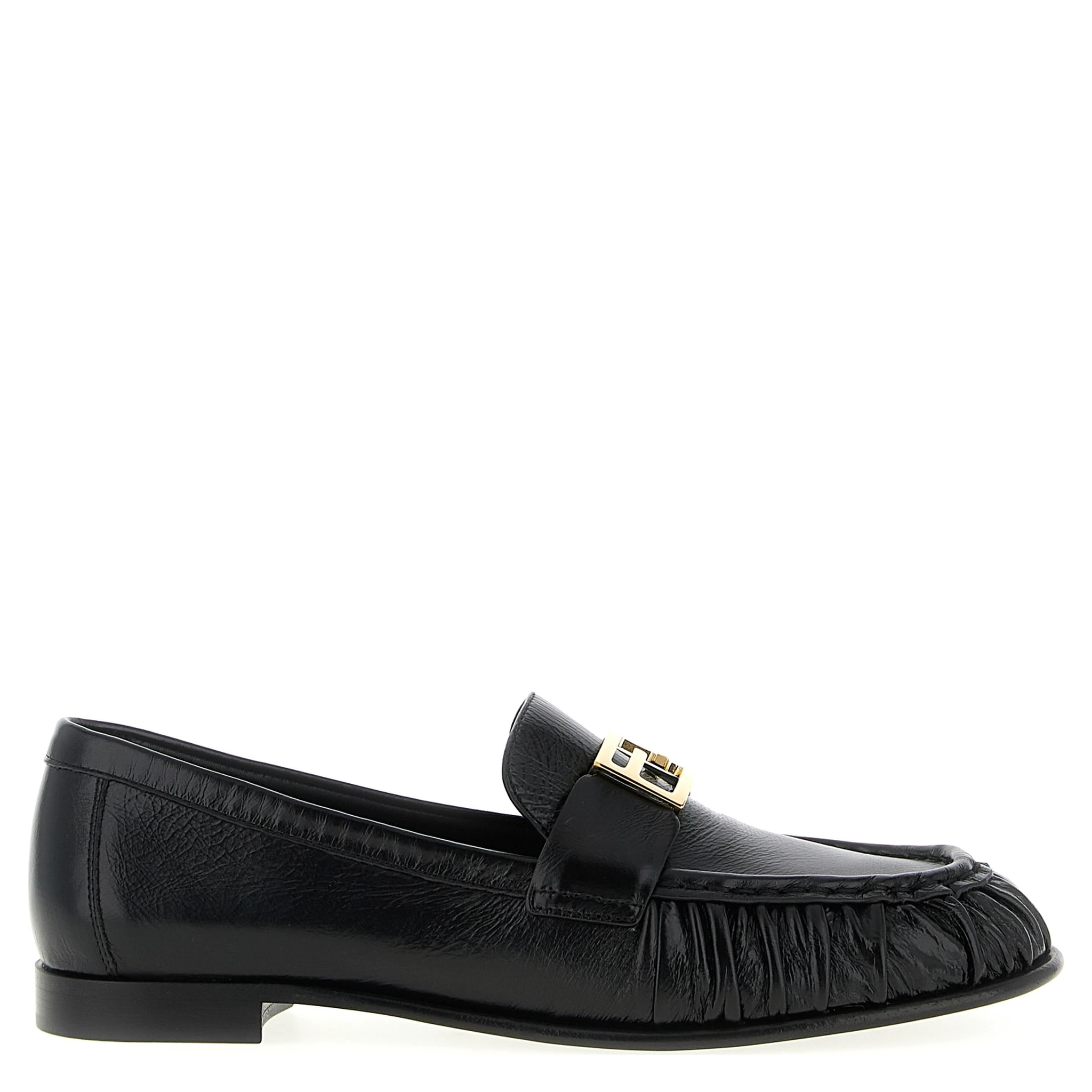 Black Lamb Leather Slip-On Loafers