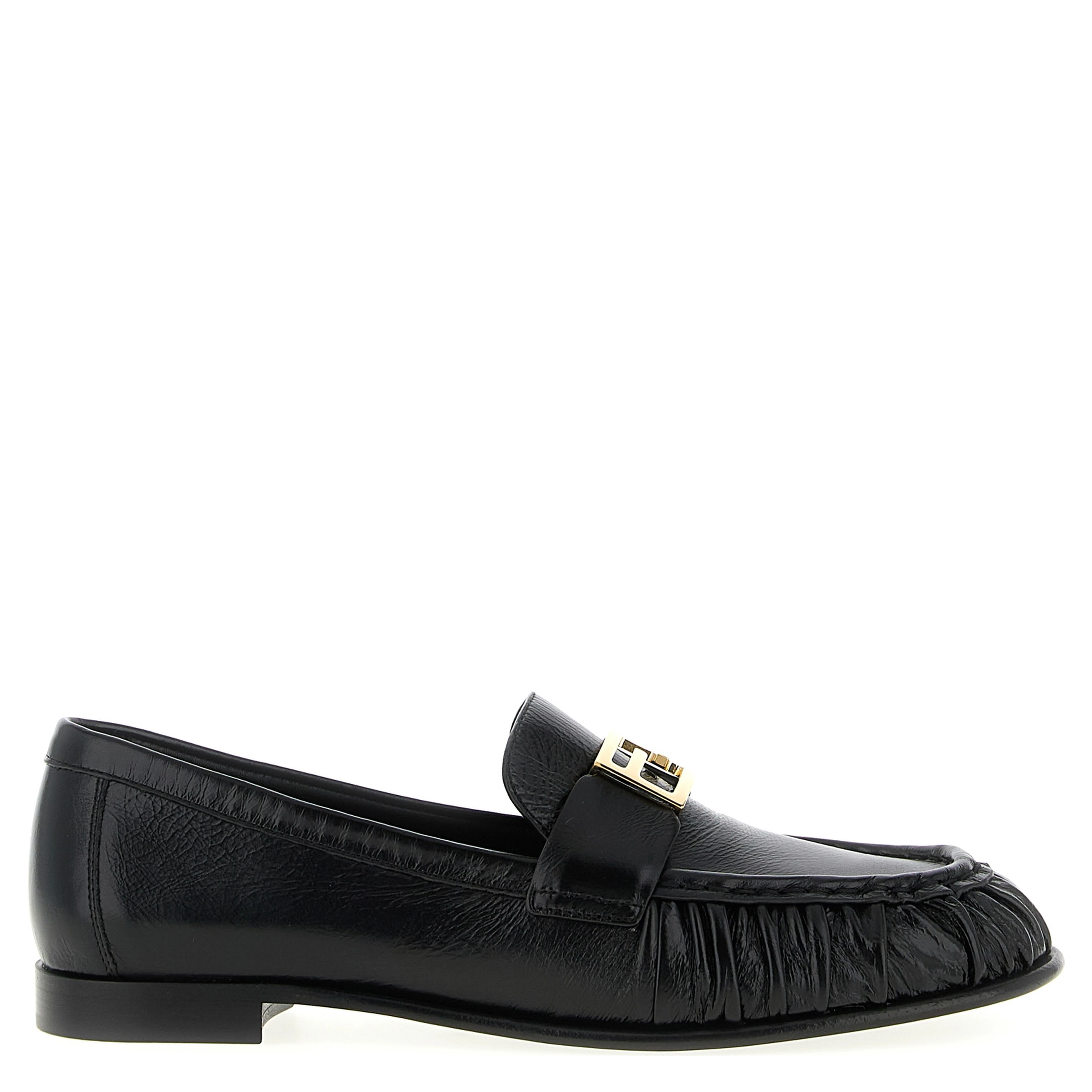 Black Lamb Leather Slip-On Loafers