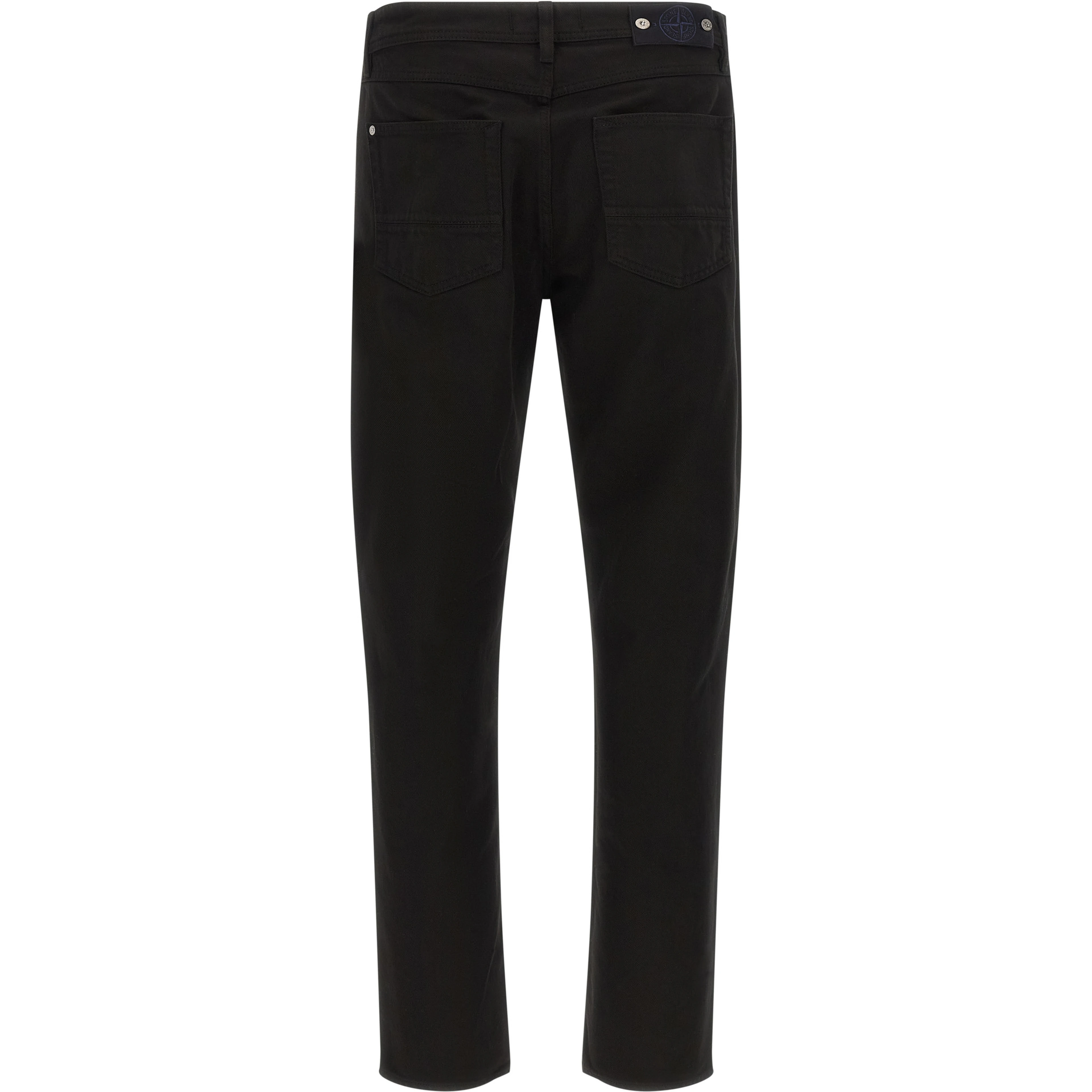 Black Cotton Straight-Leg Jeans