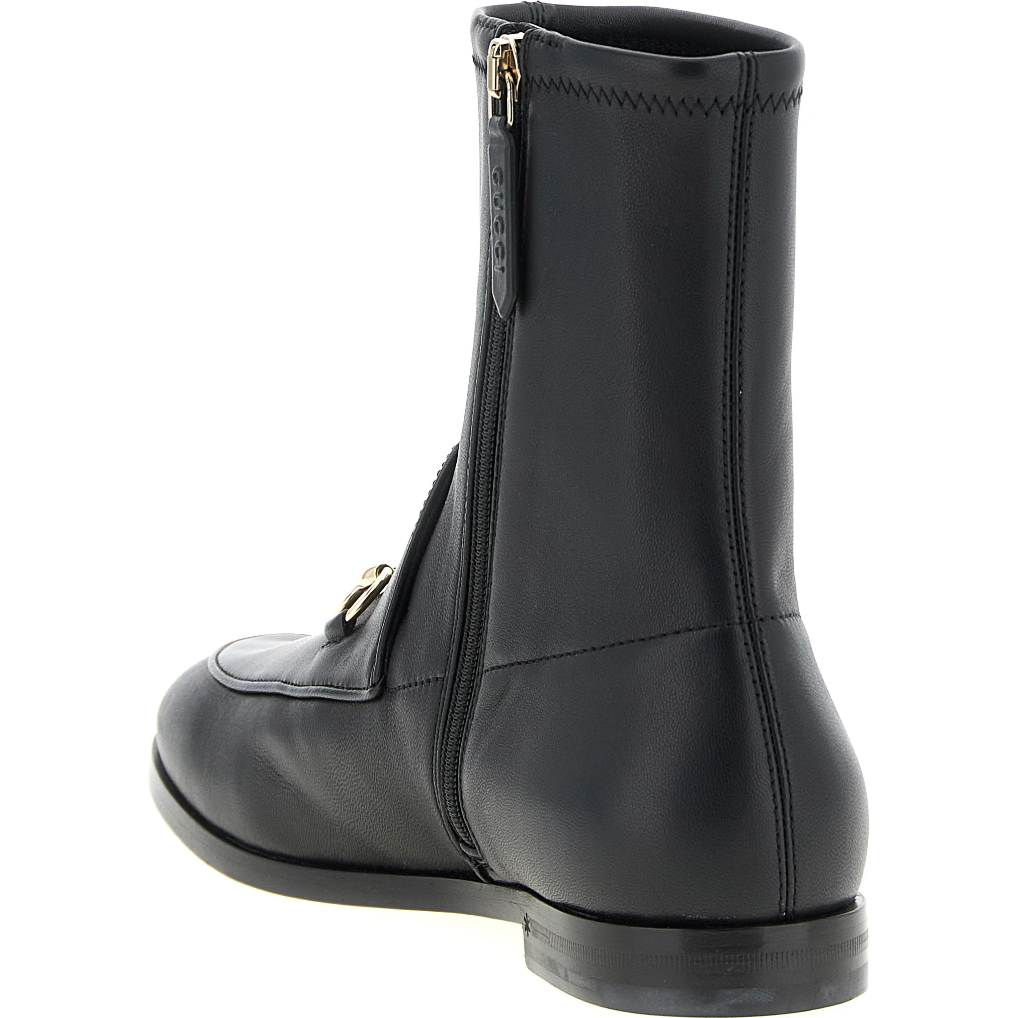 Black Lamb Leather Ankle Boots