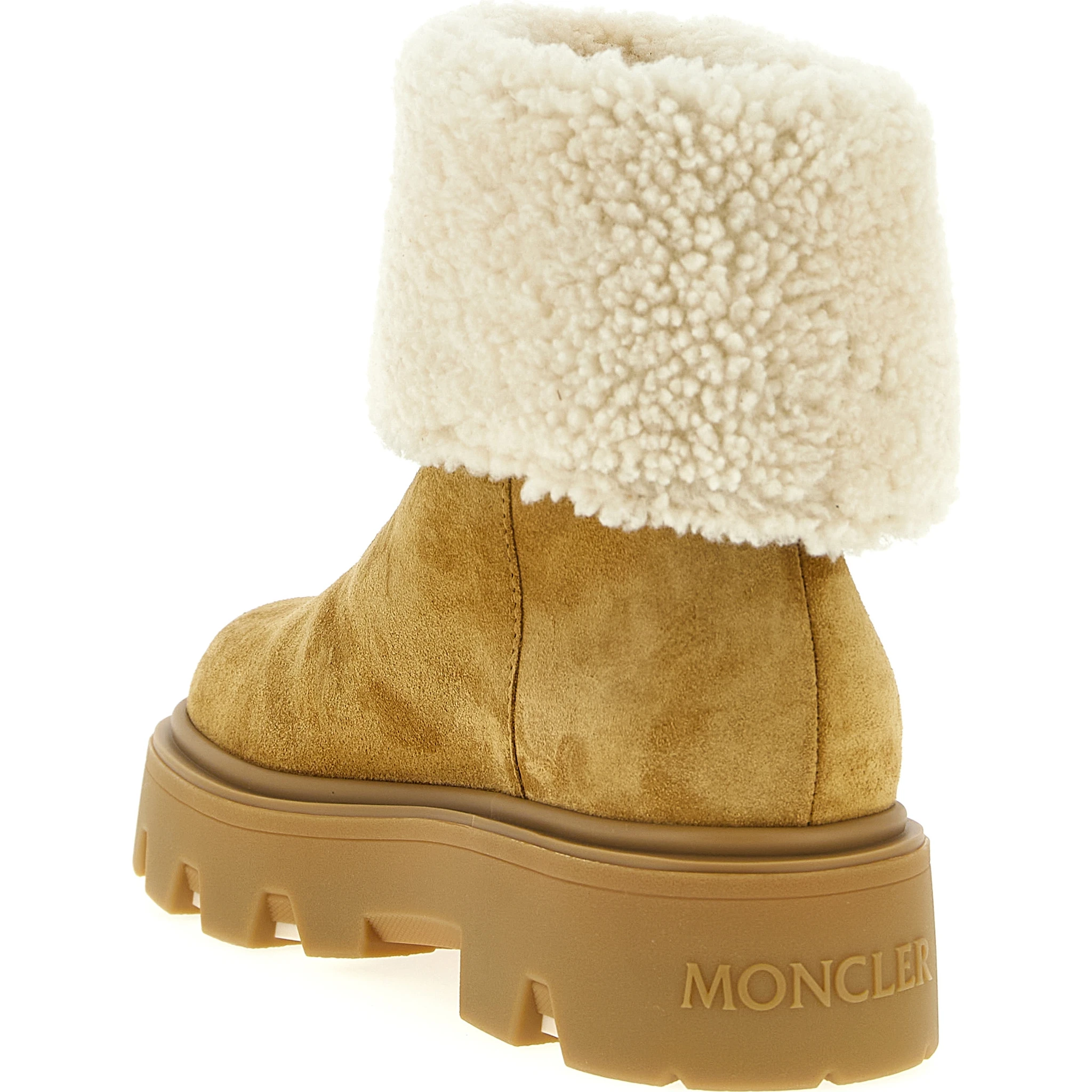 Beige Calfskin Ankle Boots