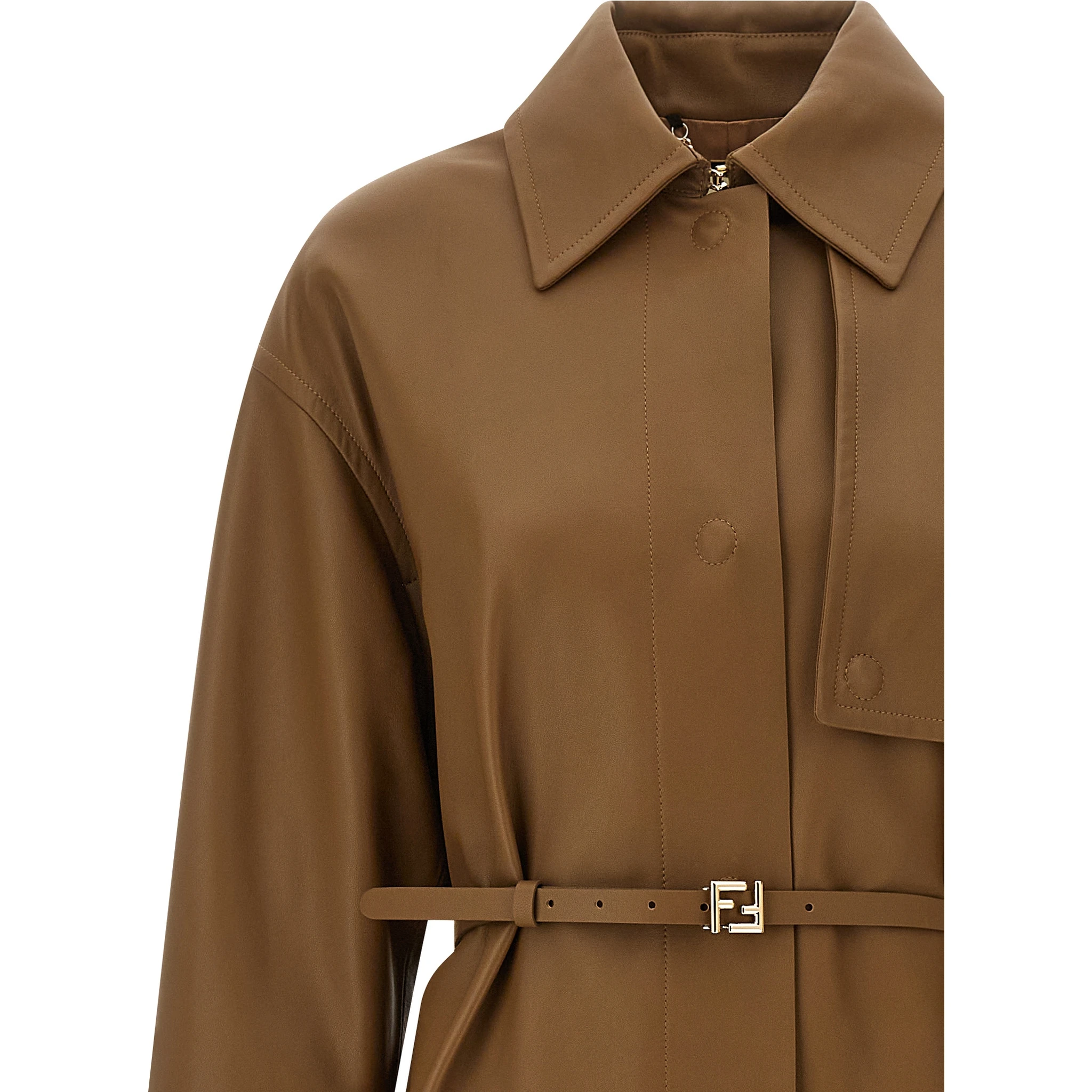 Brown Lamb Leather Coat