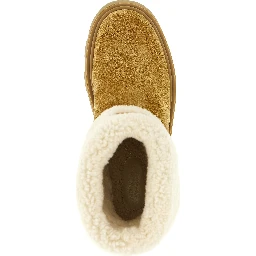 Beige Calfskin Ankle Boots