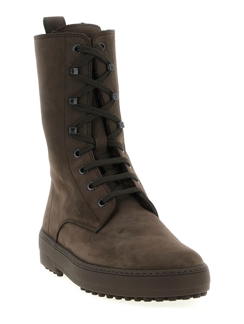 Brown Calfskin Ankle Boots