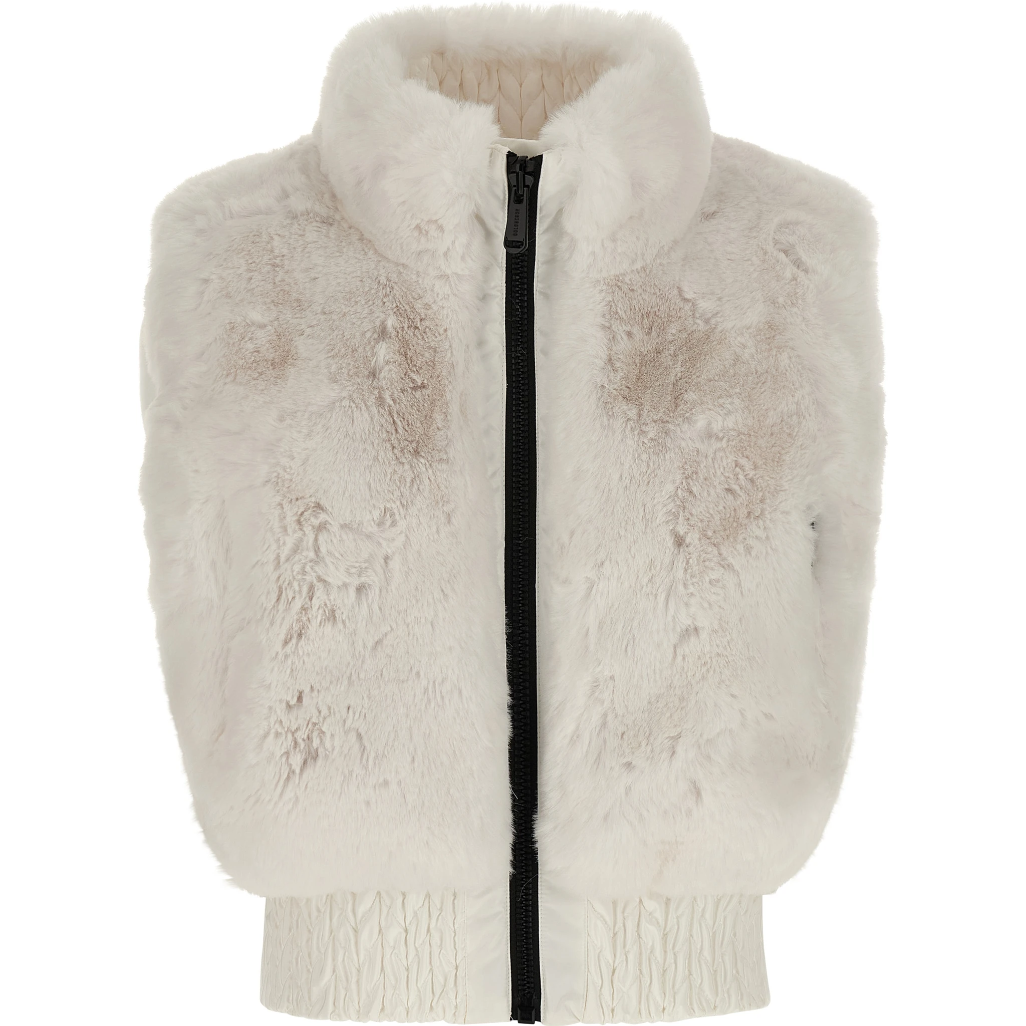 White Polyester Sleeveless Jacket
