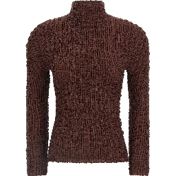 Brown Polyester Cardigan