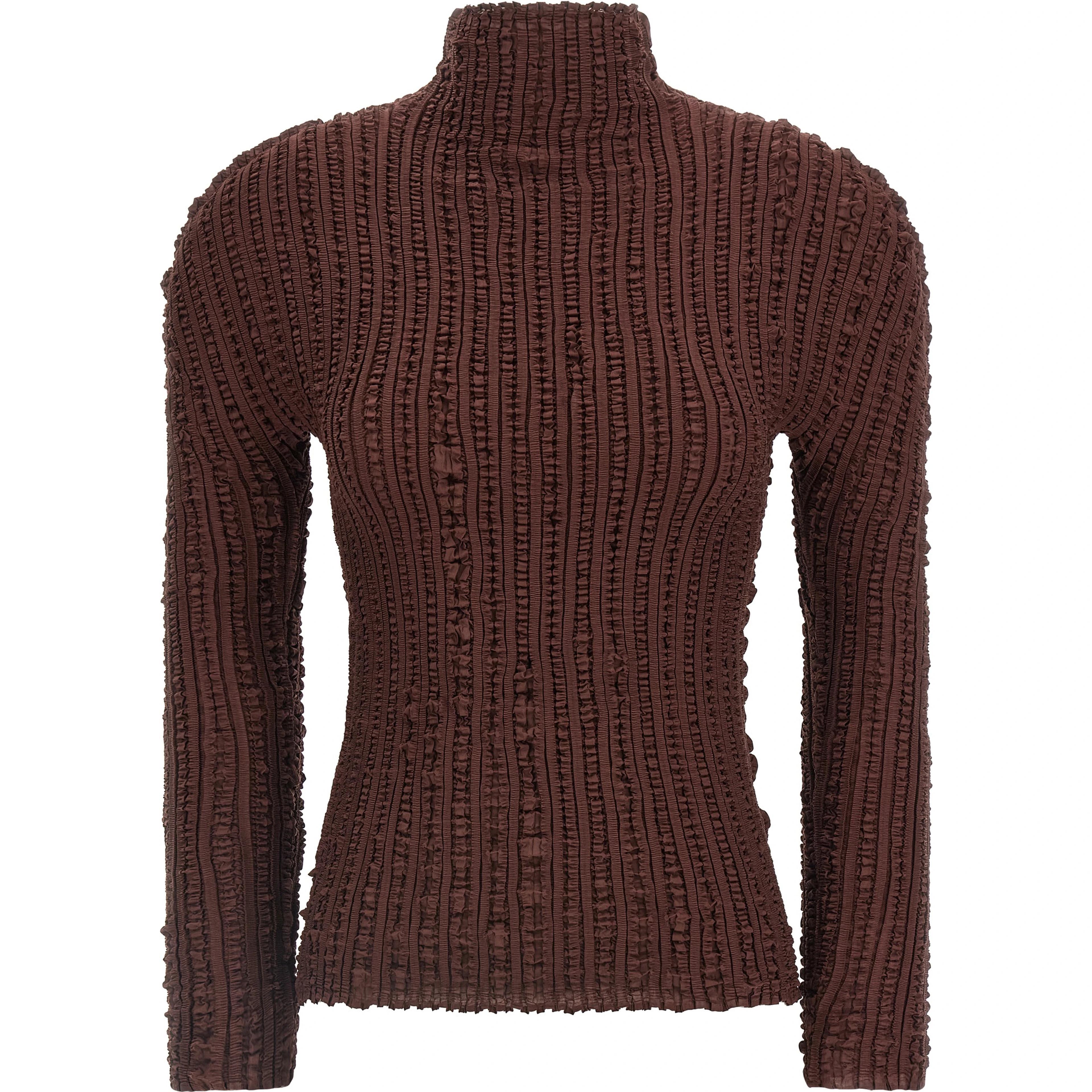 Brown Polyester Cardigan