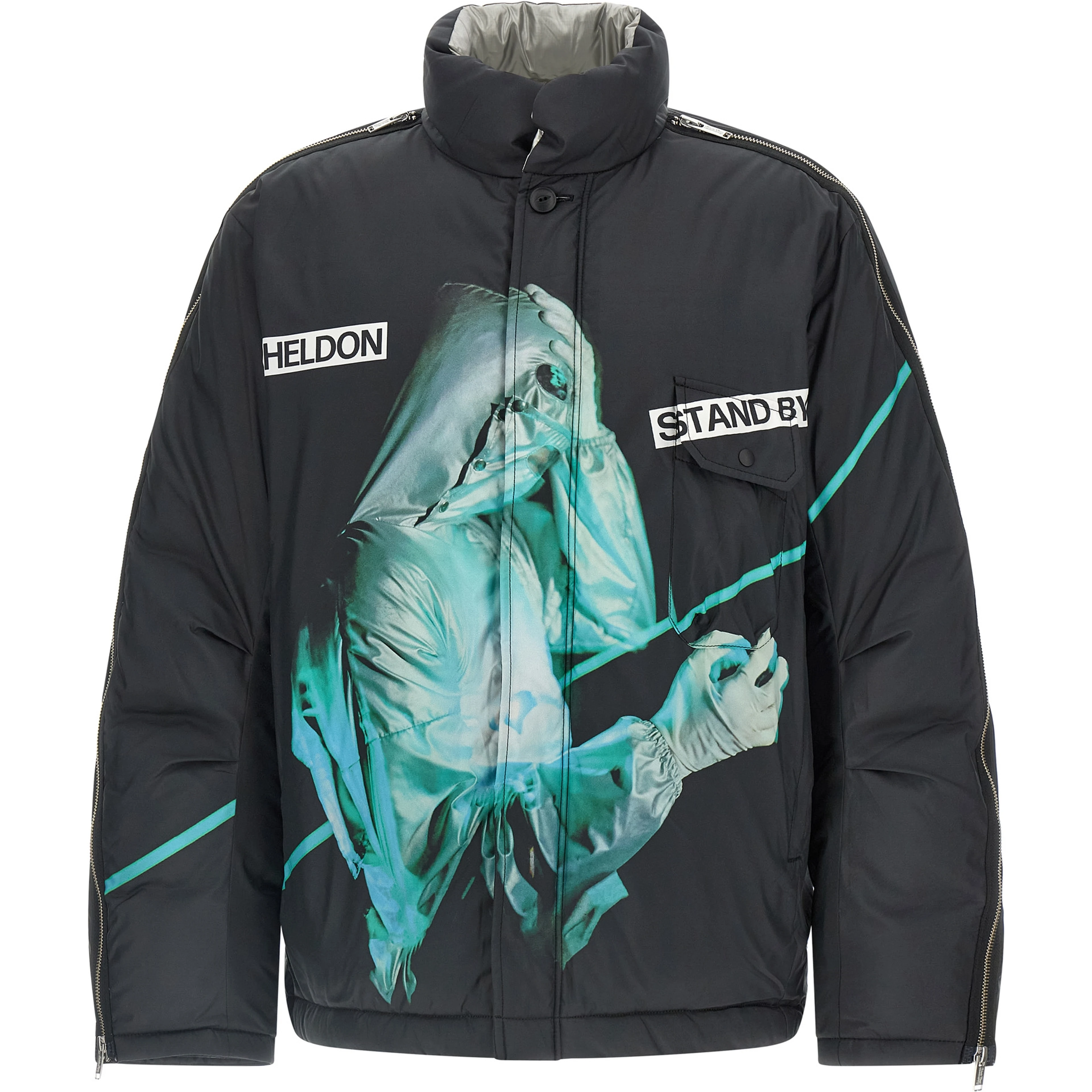 Black Polyester Shell Jacket