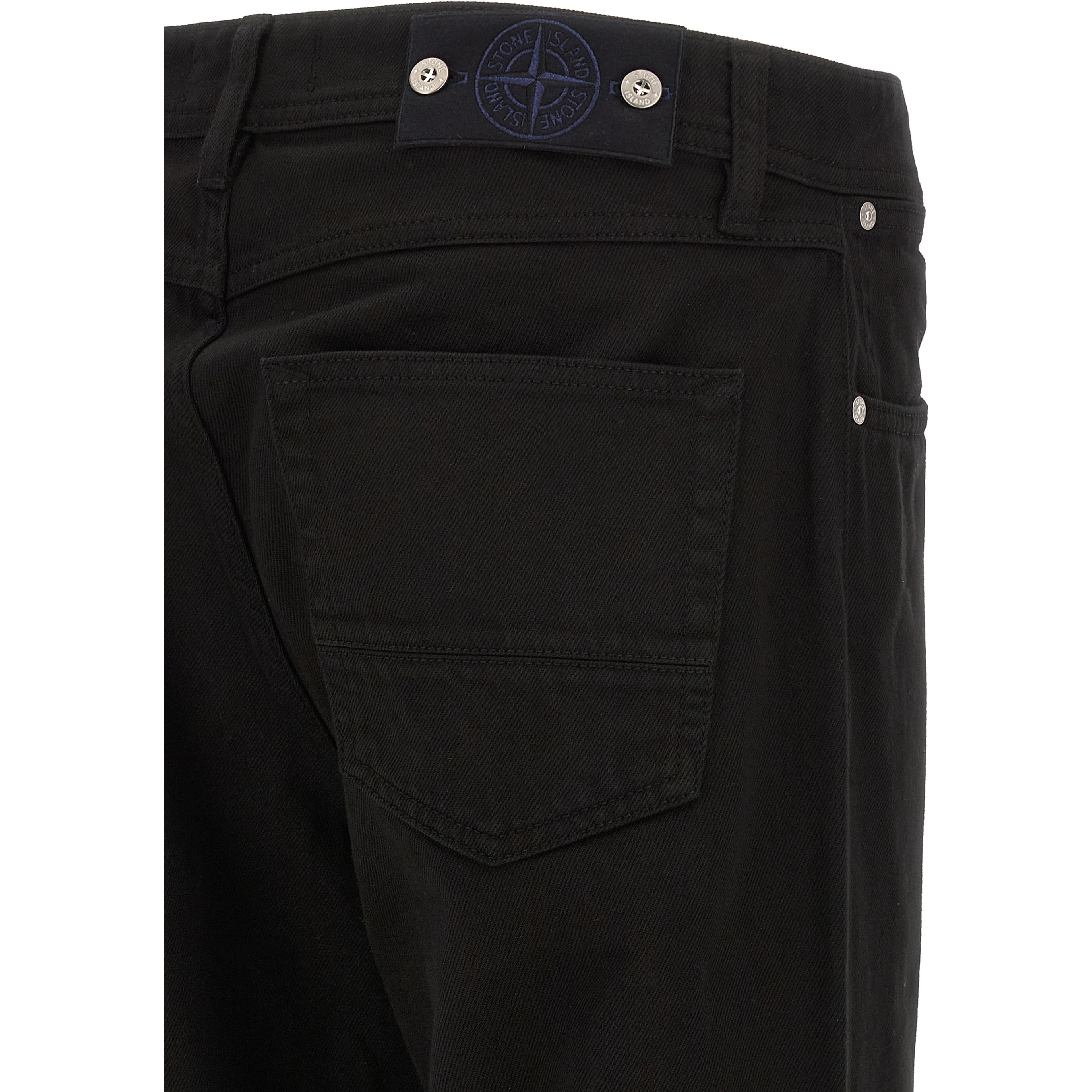 Black Cotton Straight-Leg Jeans