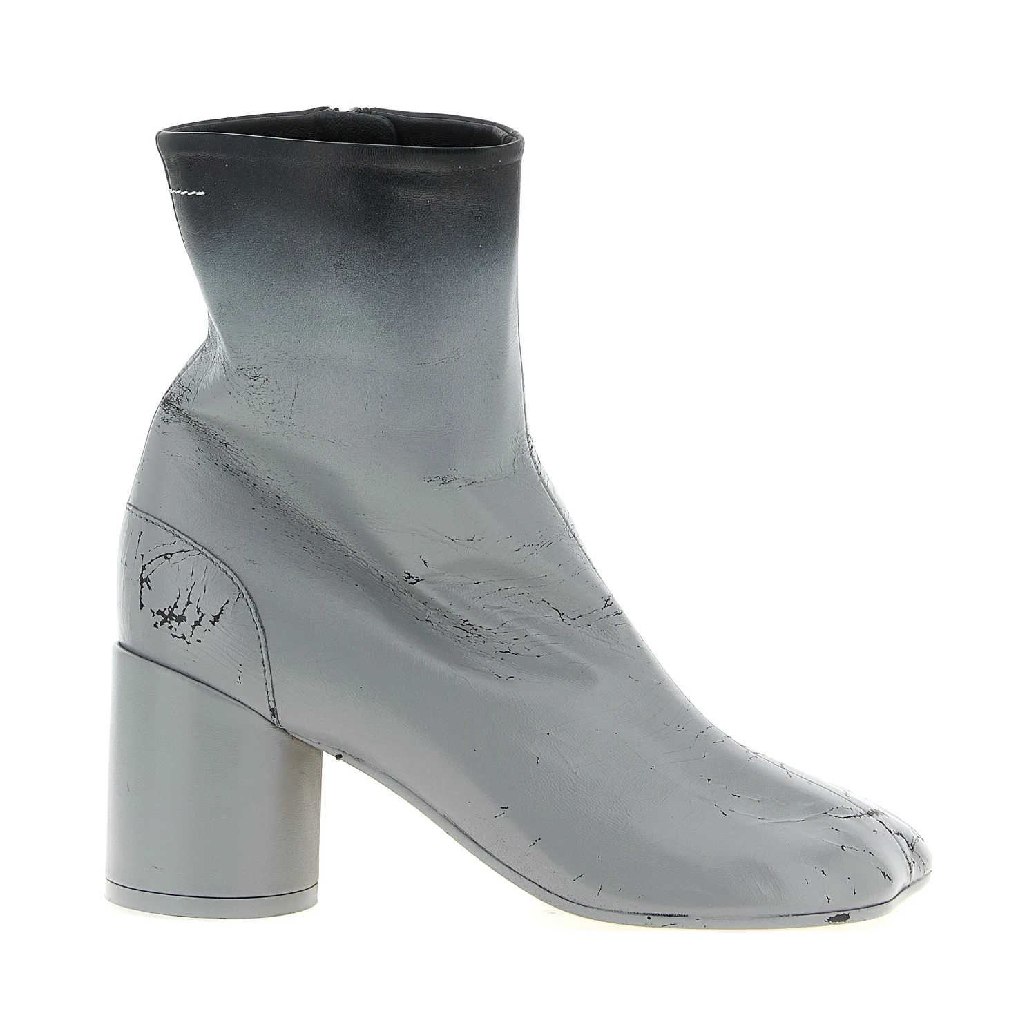 Gray Lambskin Ankle Boots