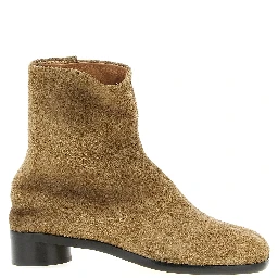 Beige Calfskin Ankle Boots