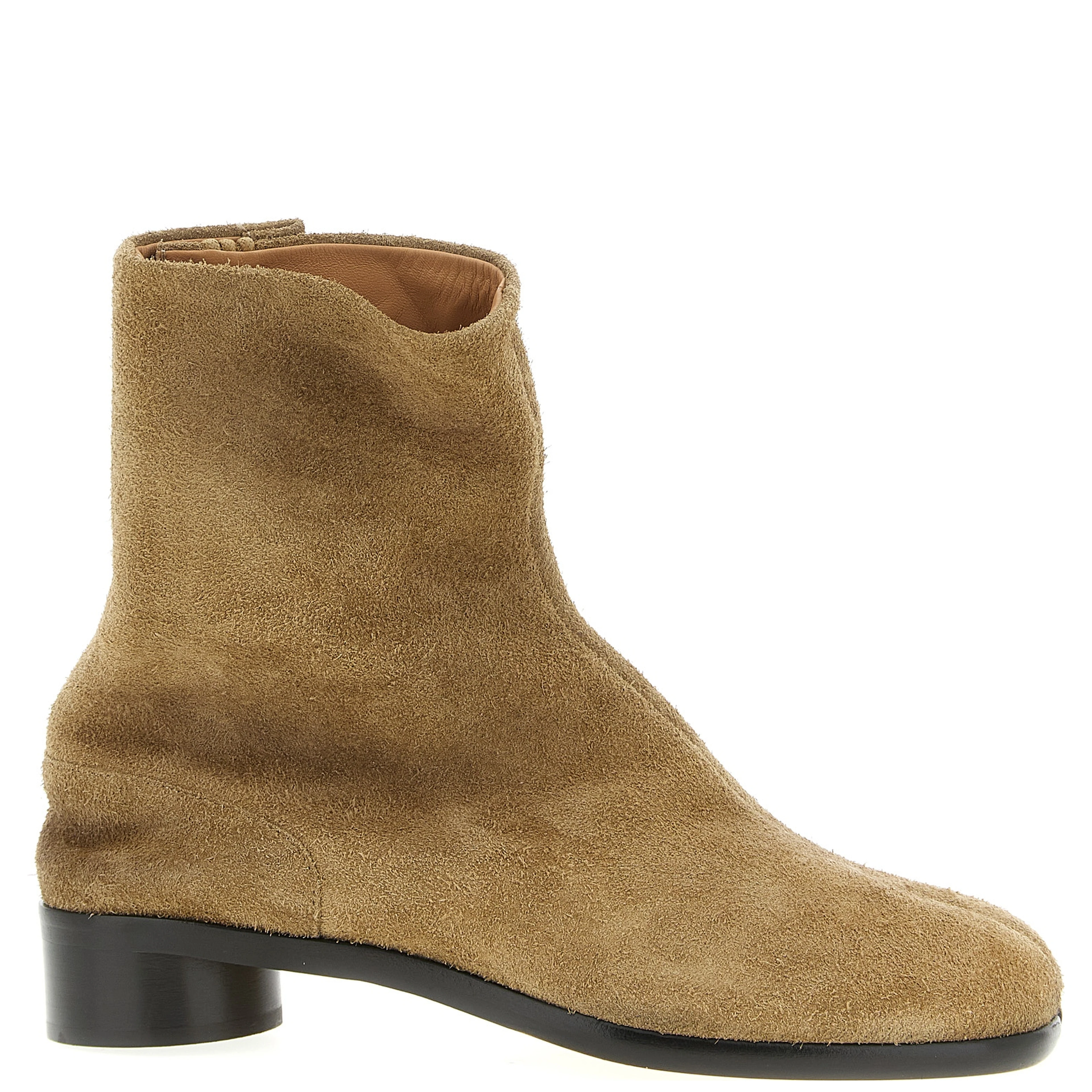 Beige Calfskin Ankle Boots