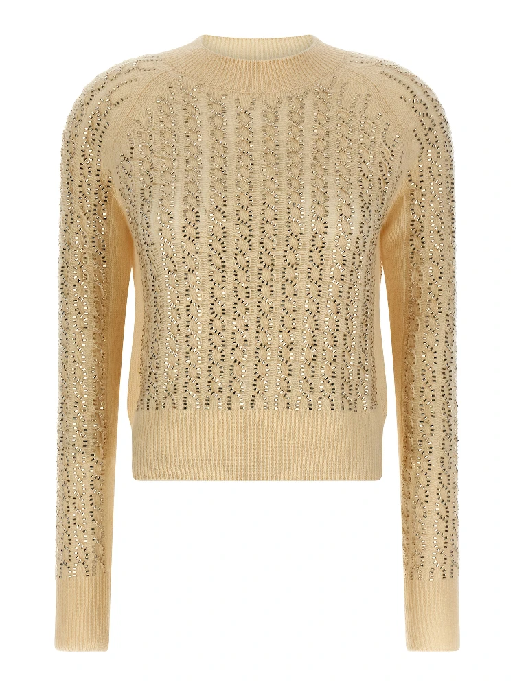 Beige Virgin Wool Cardigan