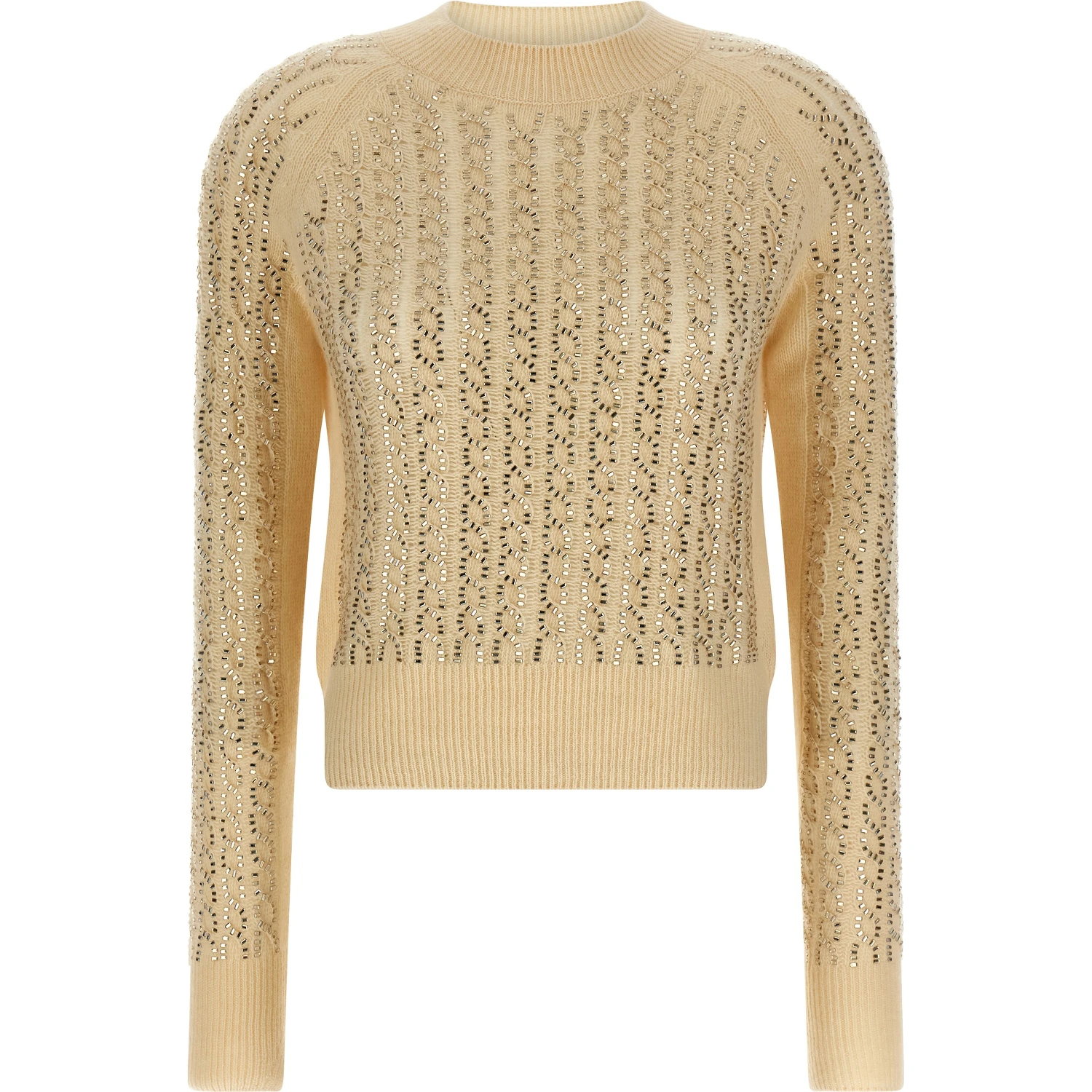 Beige Virgin Wool Cardigan