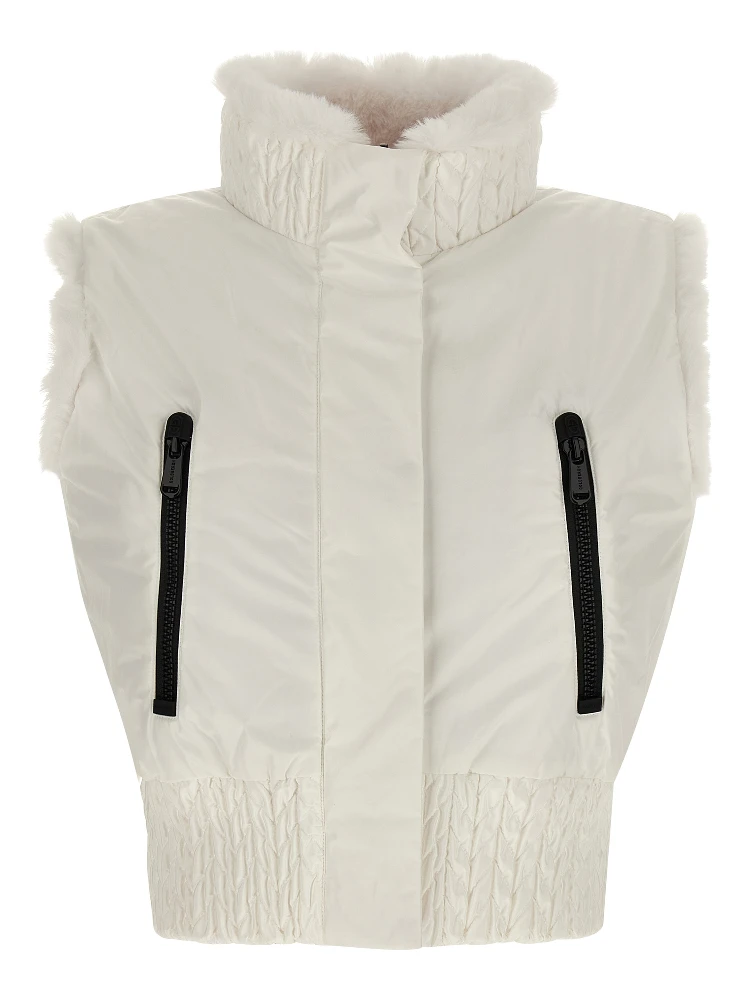 White Polyester Sleeveless Jacket alternative
