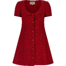 Multicolor Virgin Wool Short Dress
