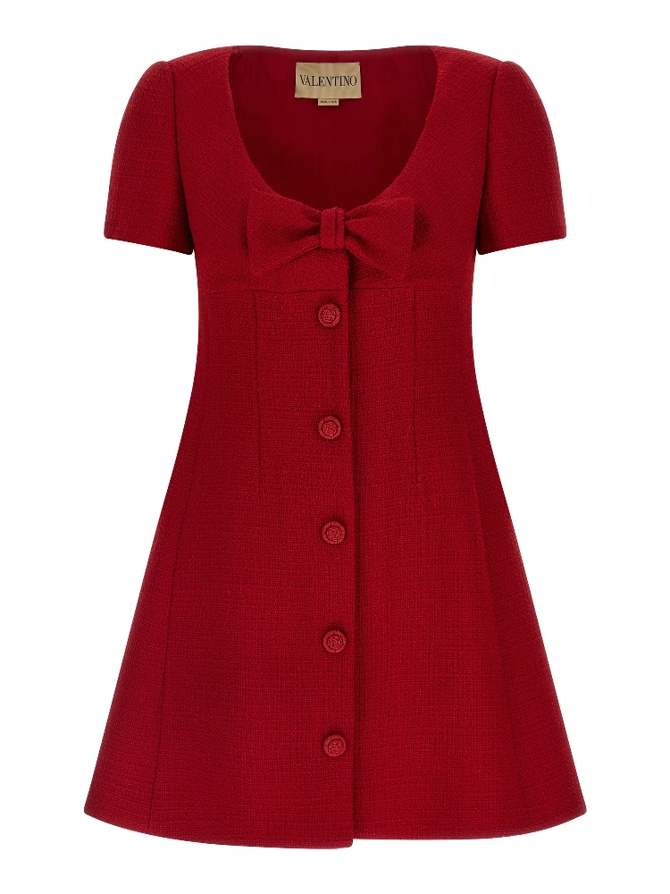 Multicolor Virgin Wool Short Dress