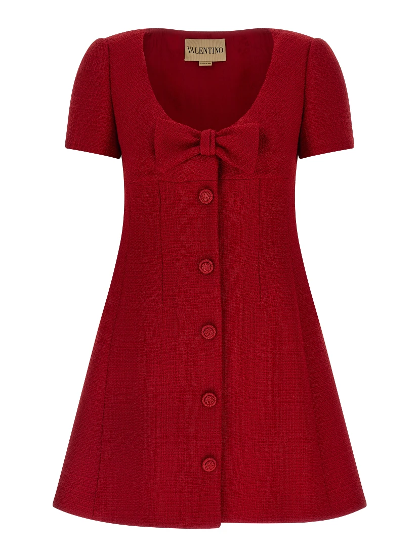 Multicolor Virgin Wool Short Dress