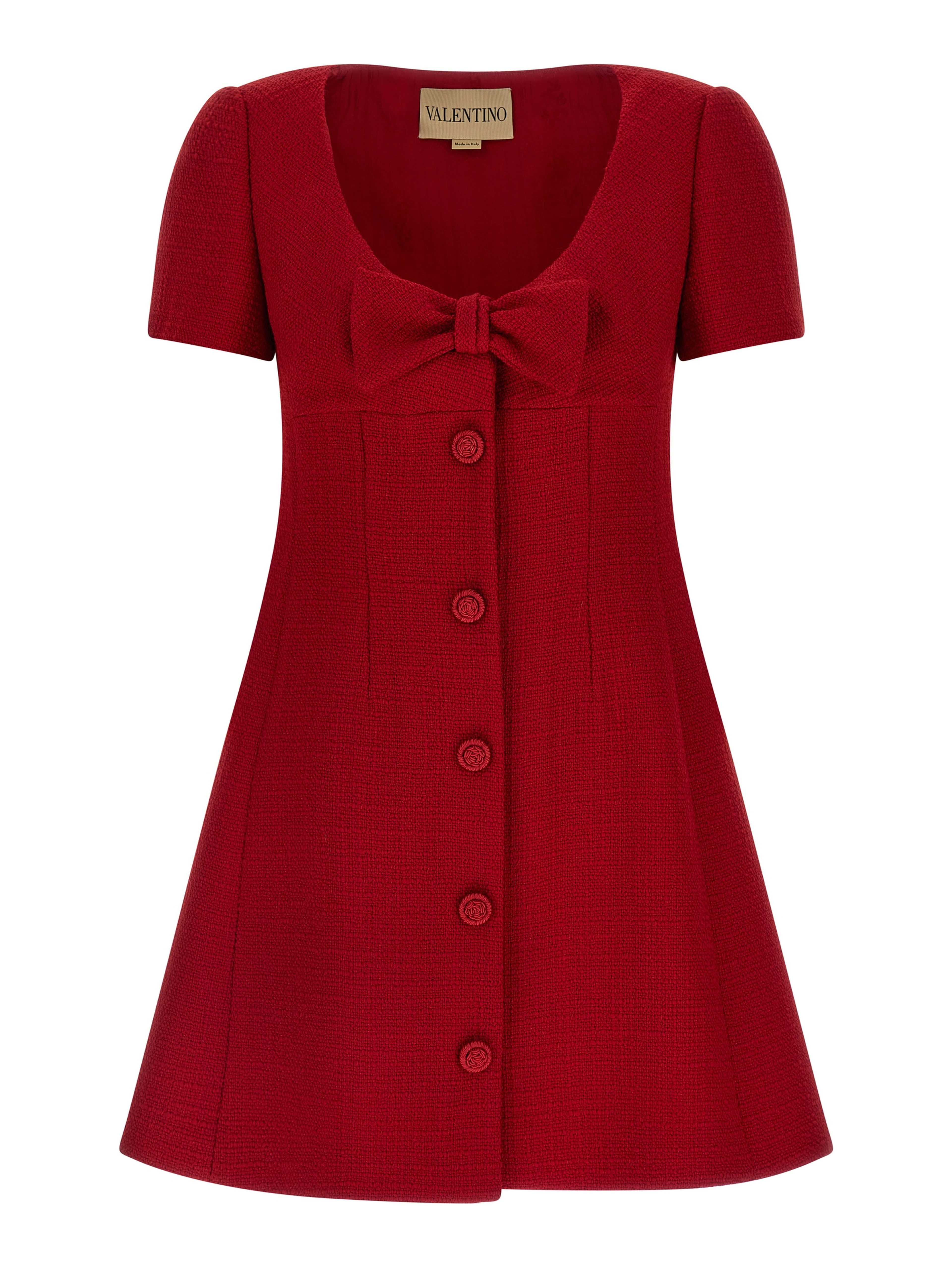 Multicolor Virgin Wool Short Dress