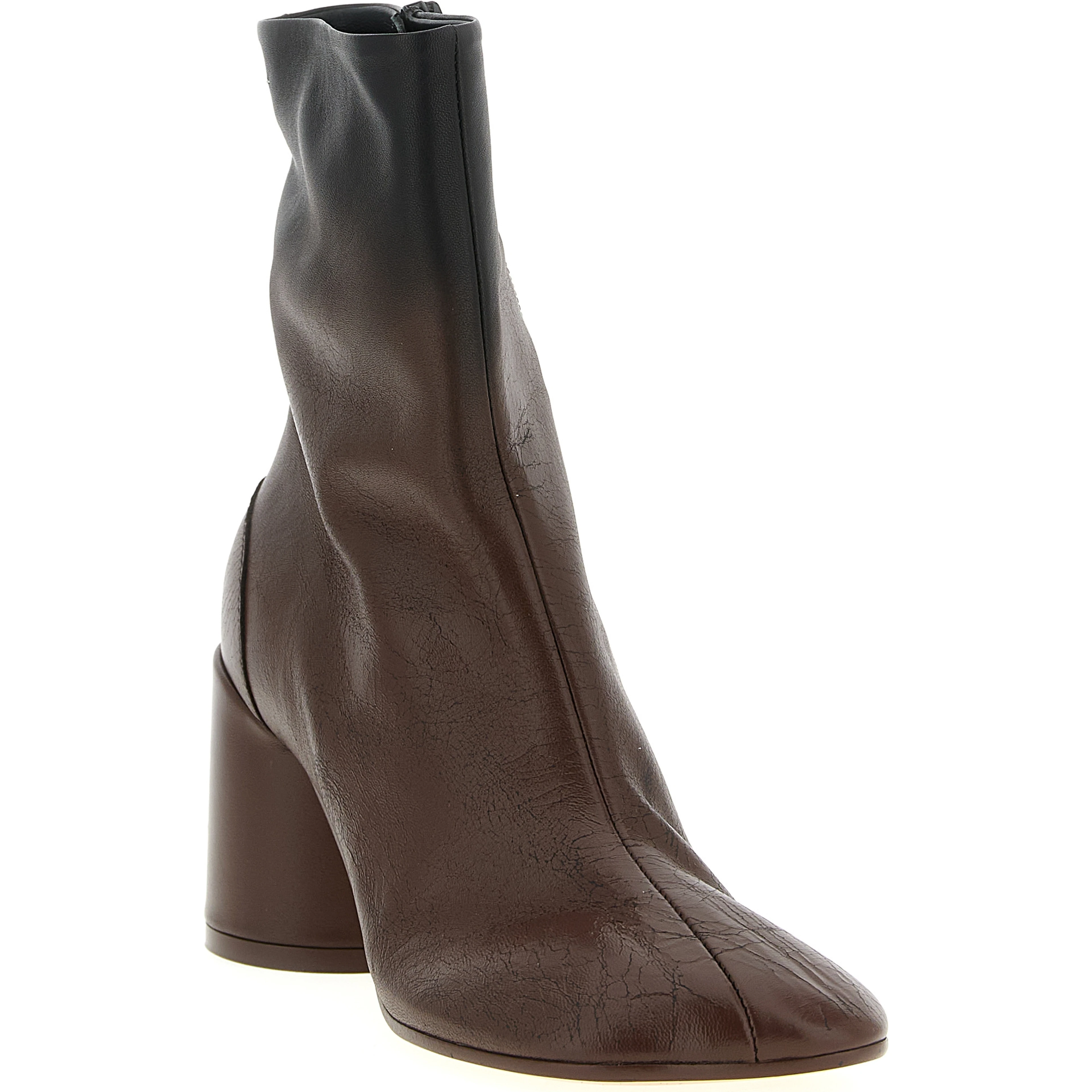 Brown Lambskin Ankle Boots