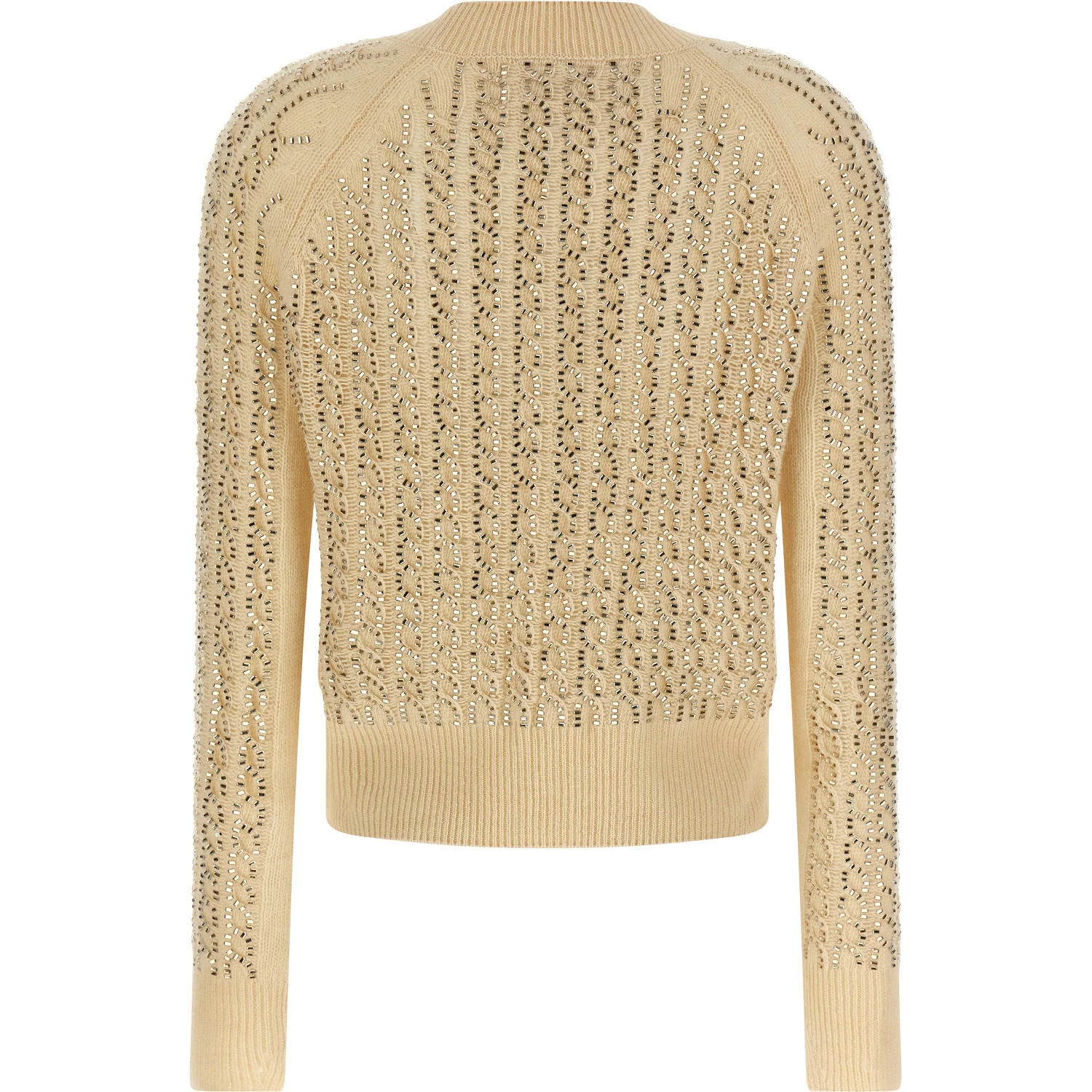 Beige Virgin Wool Cardigan