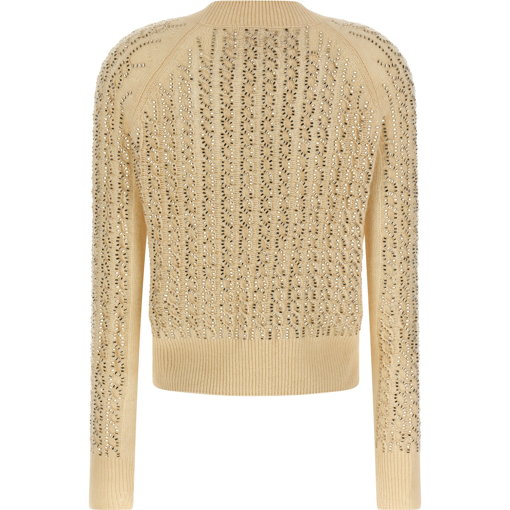 Beige Virgin Wool Cardigan