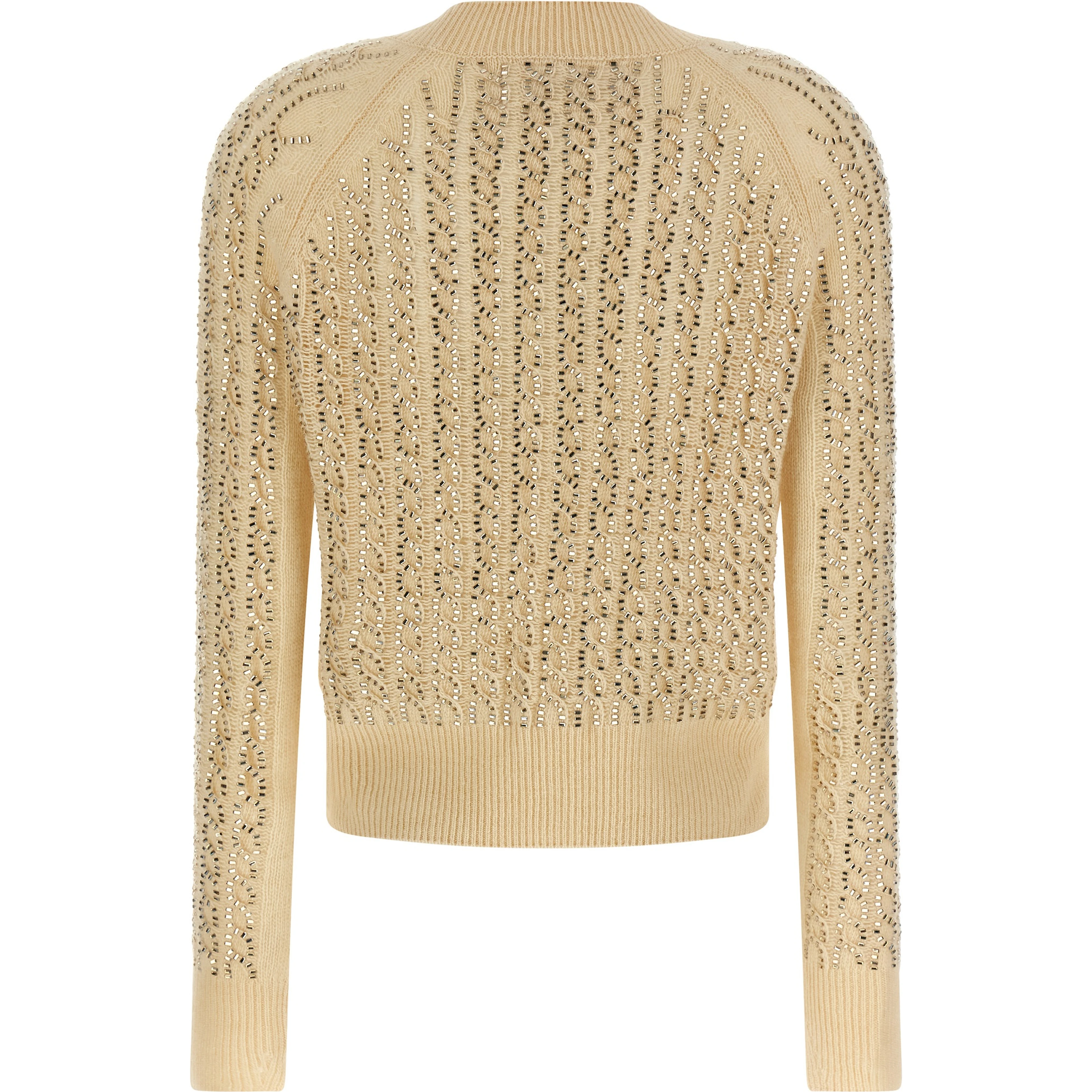 Beige Virgin Wool Cardigan