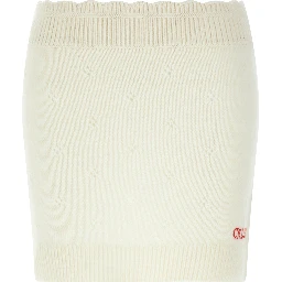 White Wool Long Skirt