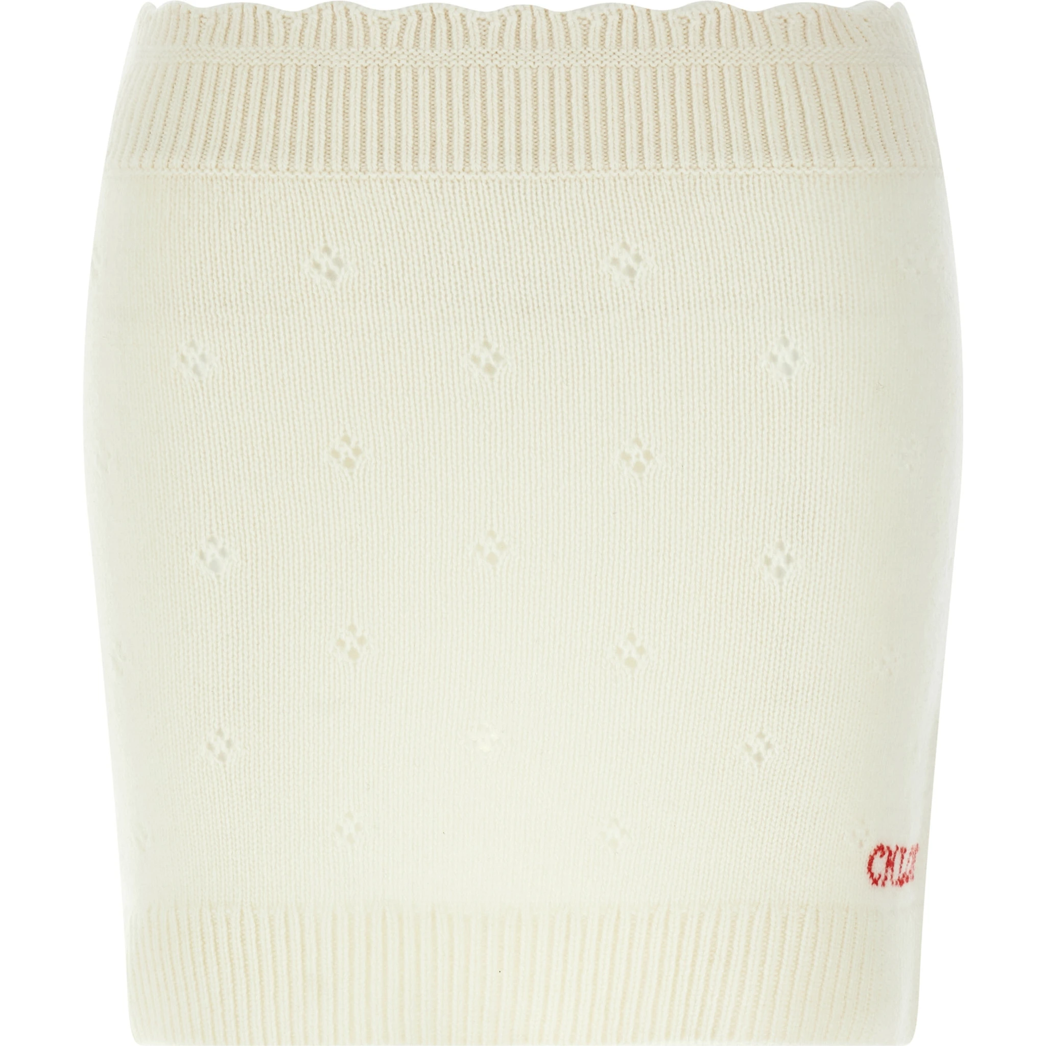White Wool Long Skirt