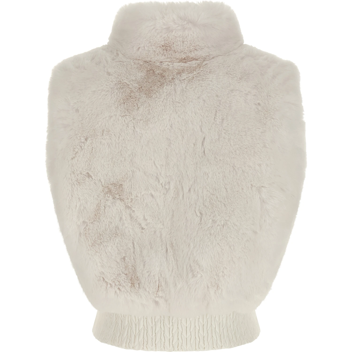 White Polyester Sleeveless Jacket