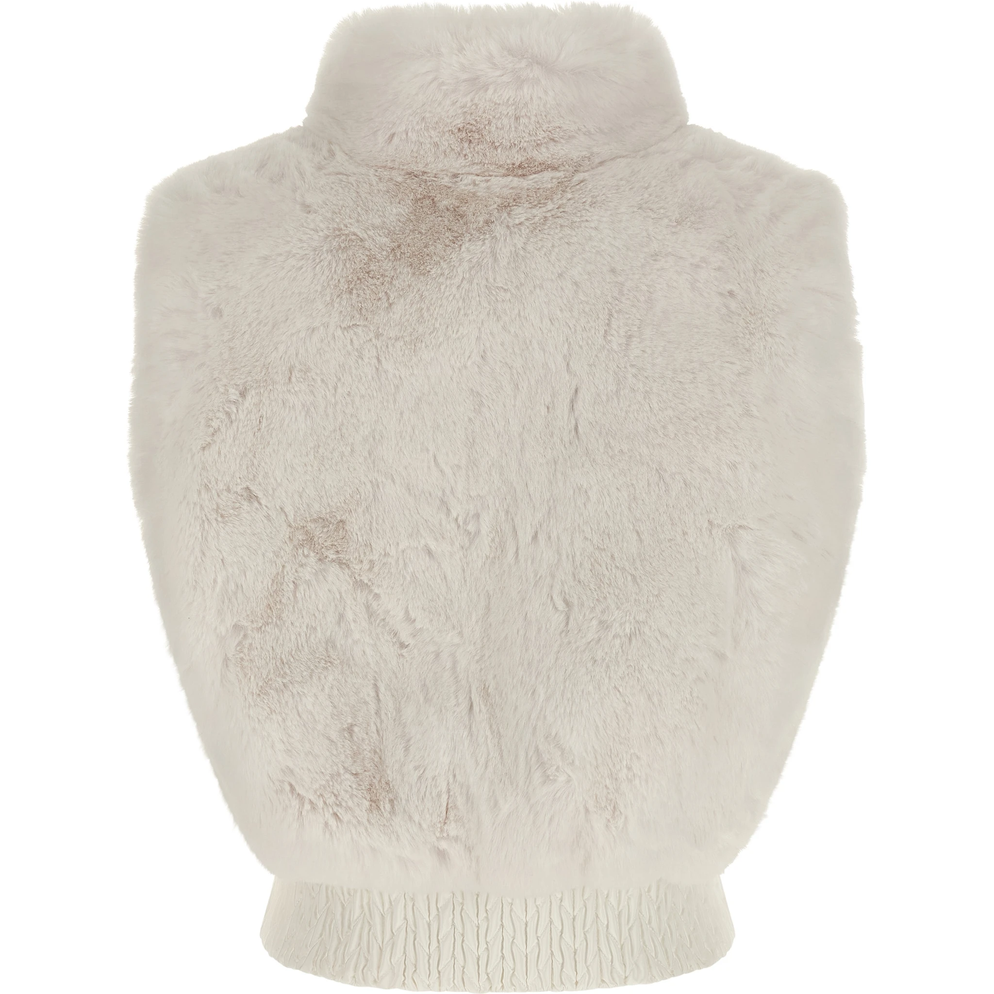 White Polyester Sleeveless Jacket