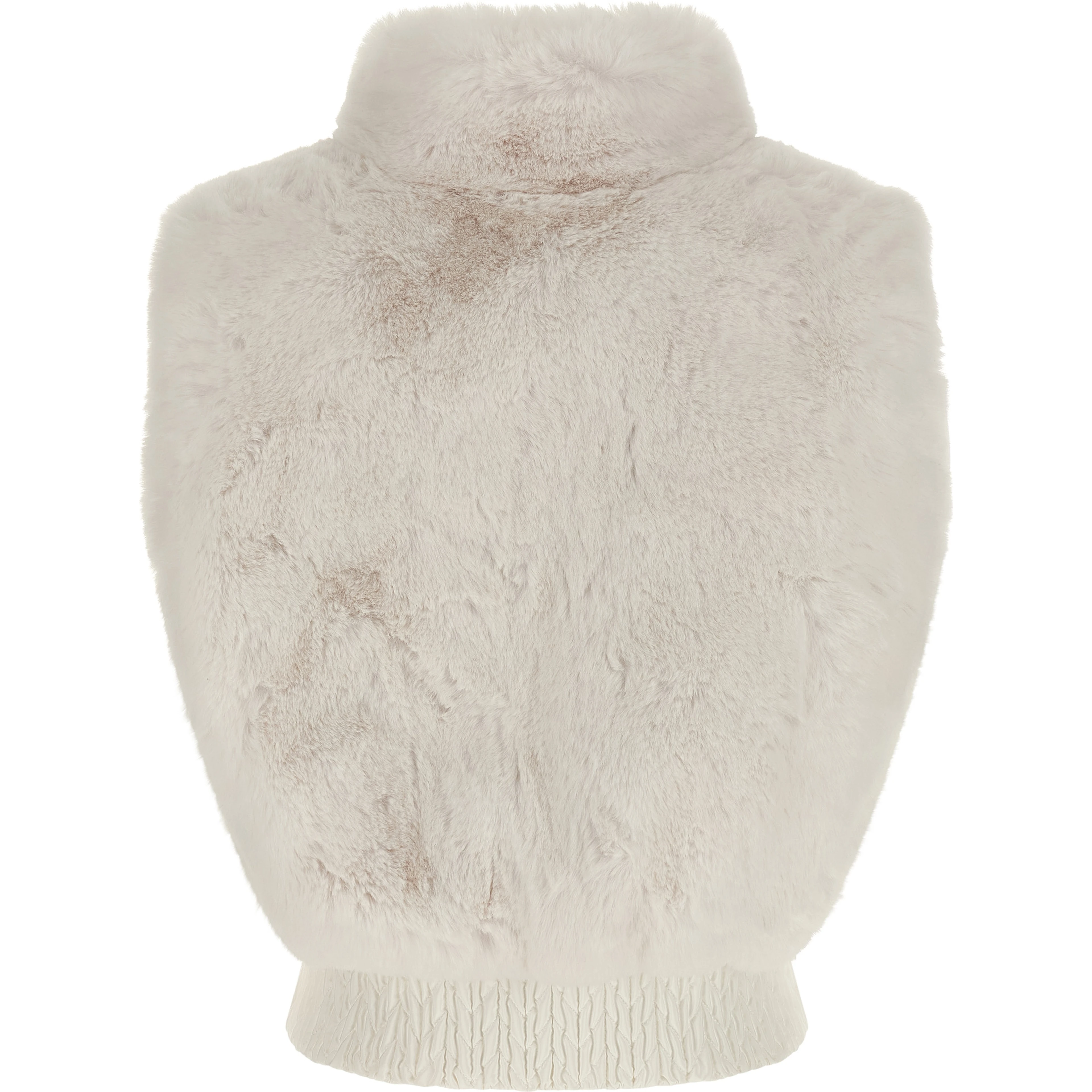 White Polyester Sleeveless Jacket