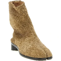 Beige Calfskin Ankle Boots