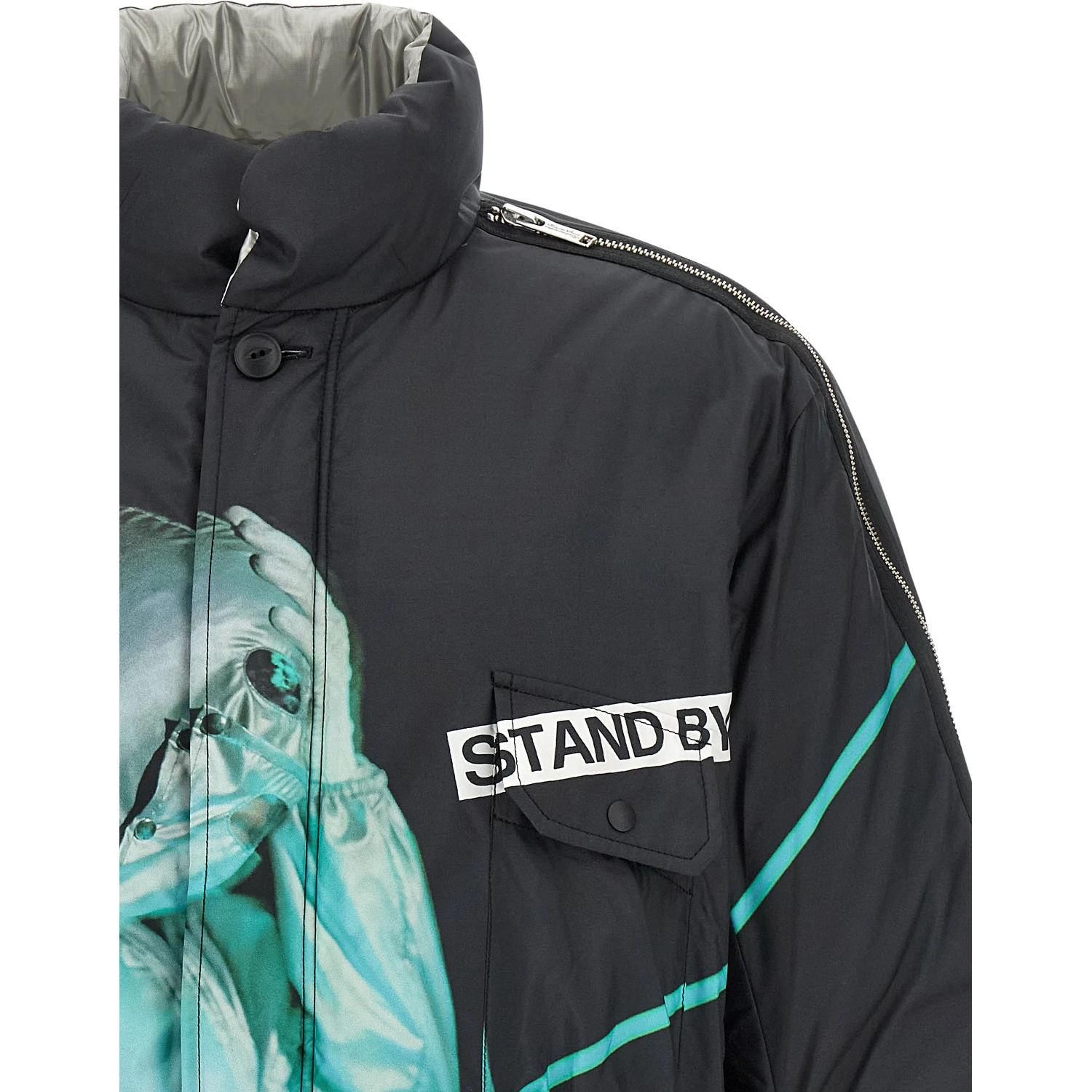Black Polyester Shell Jacket